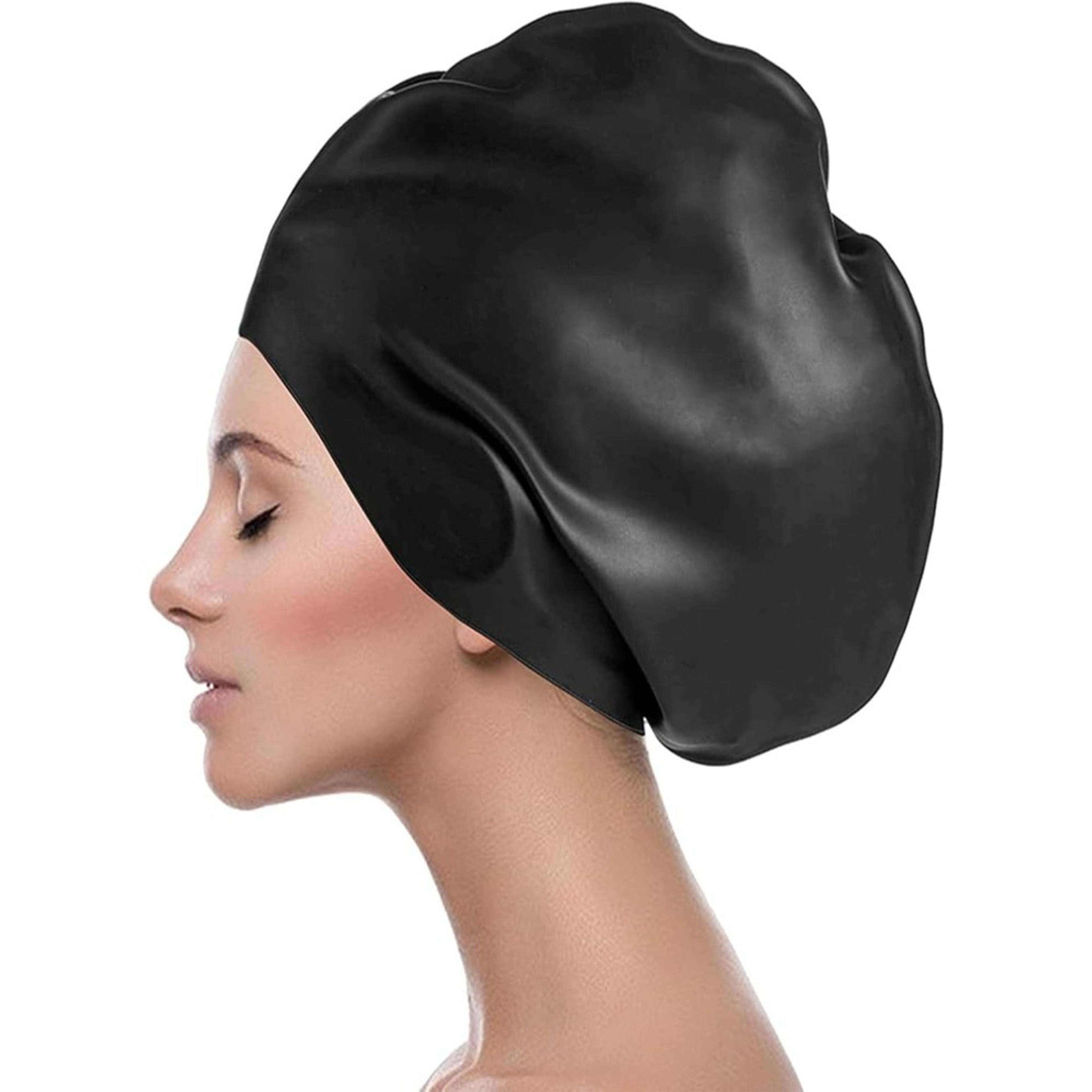 extra large silicone swim cap for long hair braids dreadlocks and curly hair