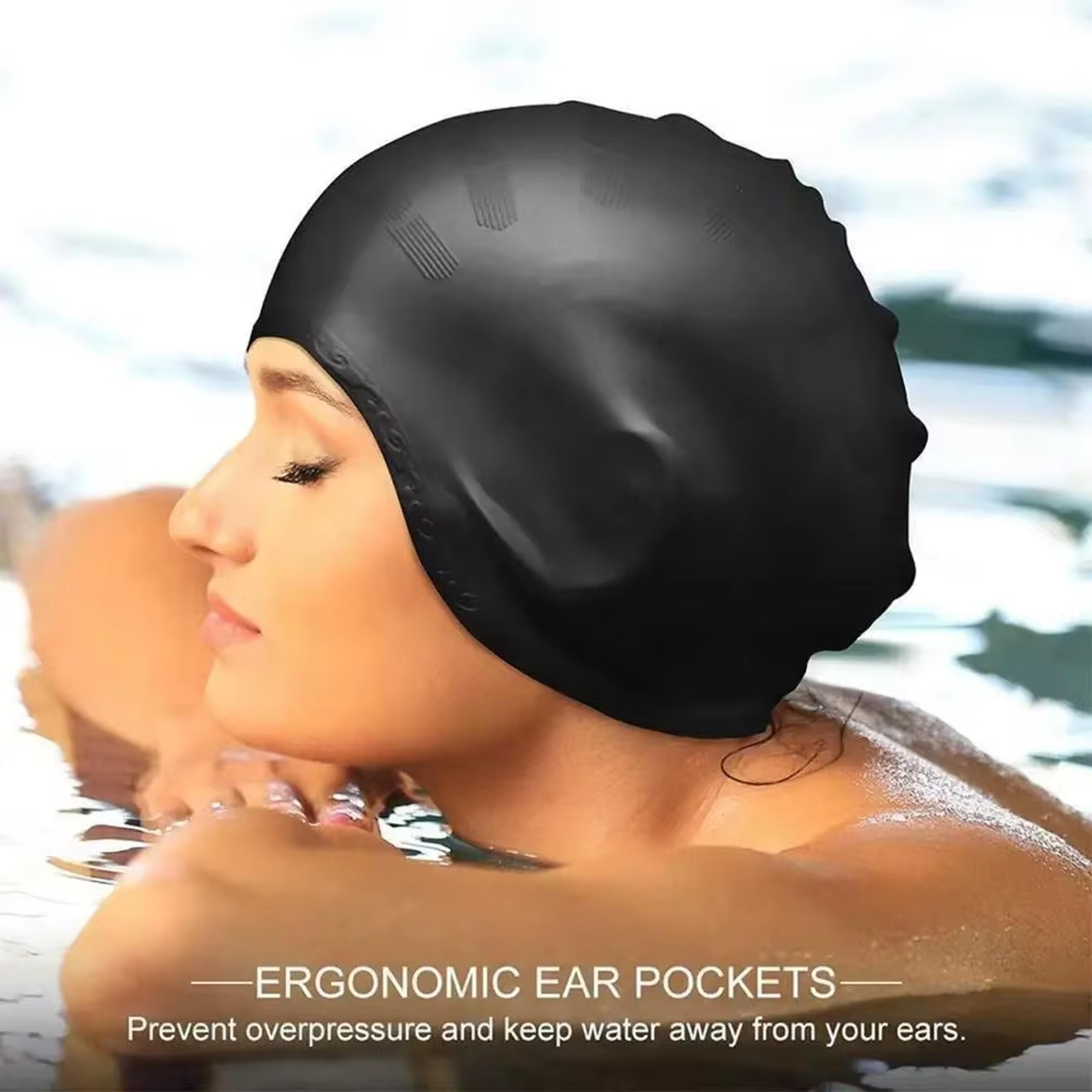 extra large silicone swim cap for long hair braids locs and curls