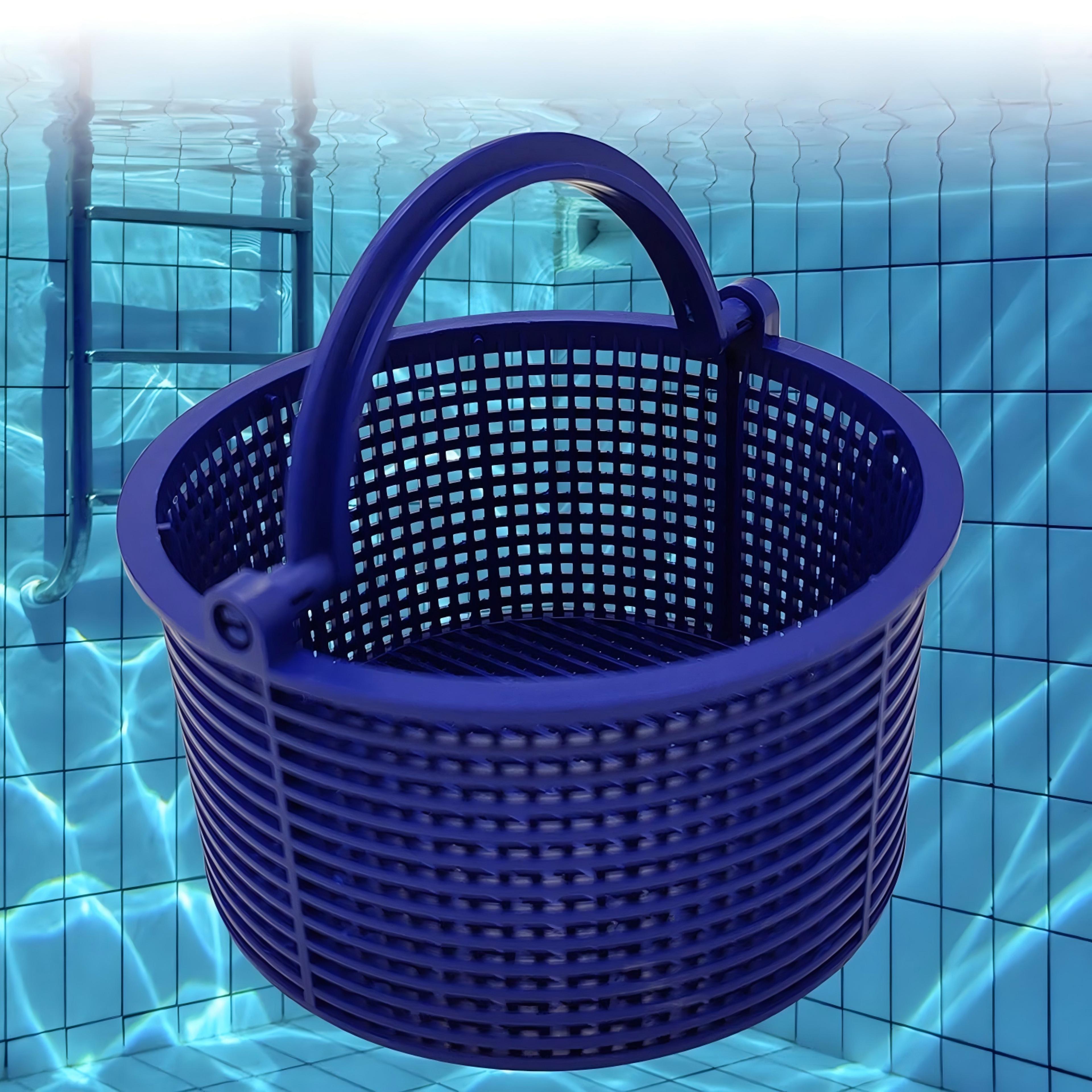 pool skimmer basket with handle for easy debris removal