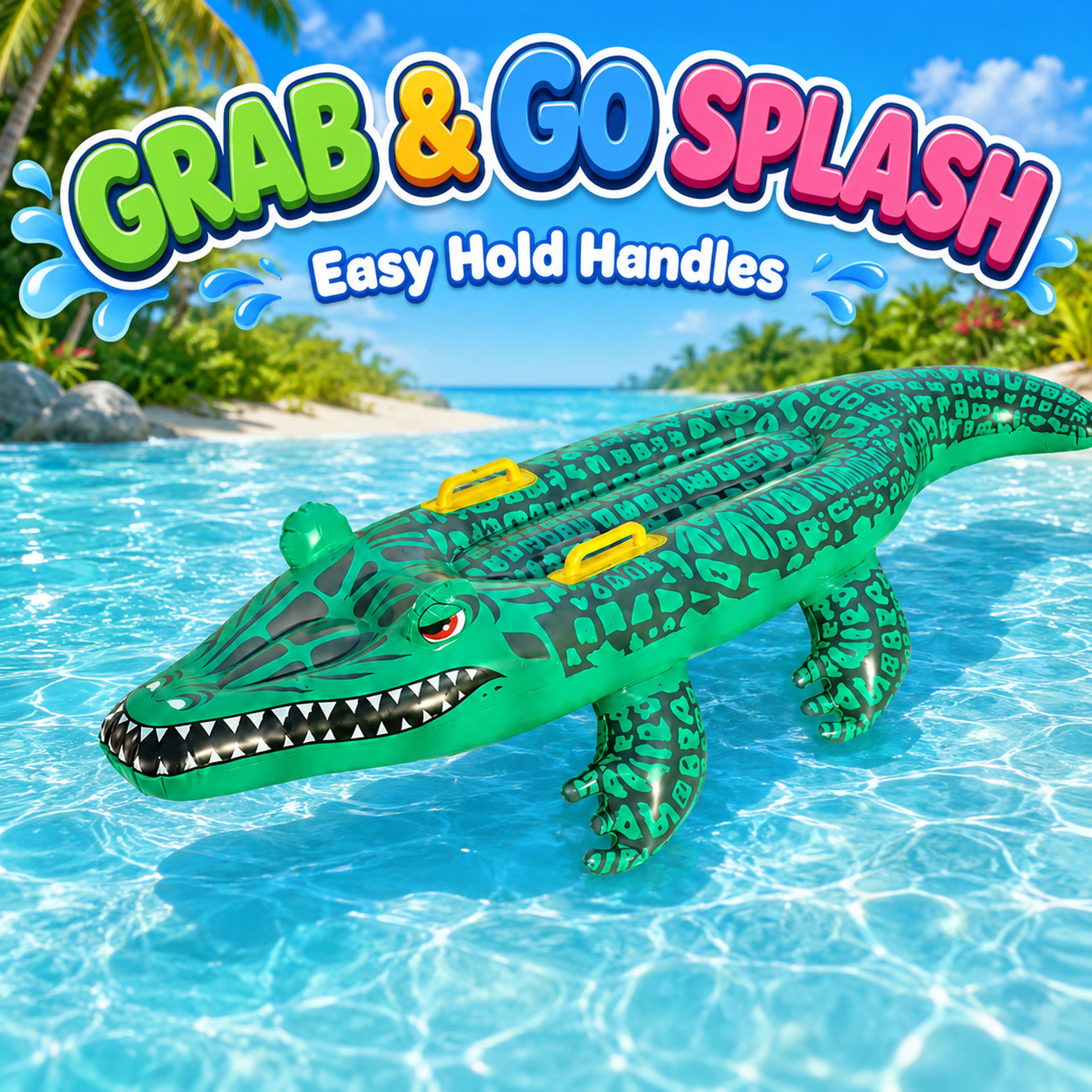 inflatable crocodile pool float swim ring for kids summer water fun