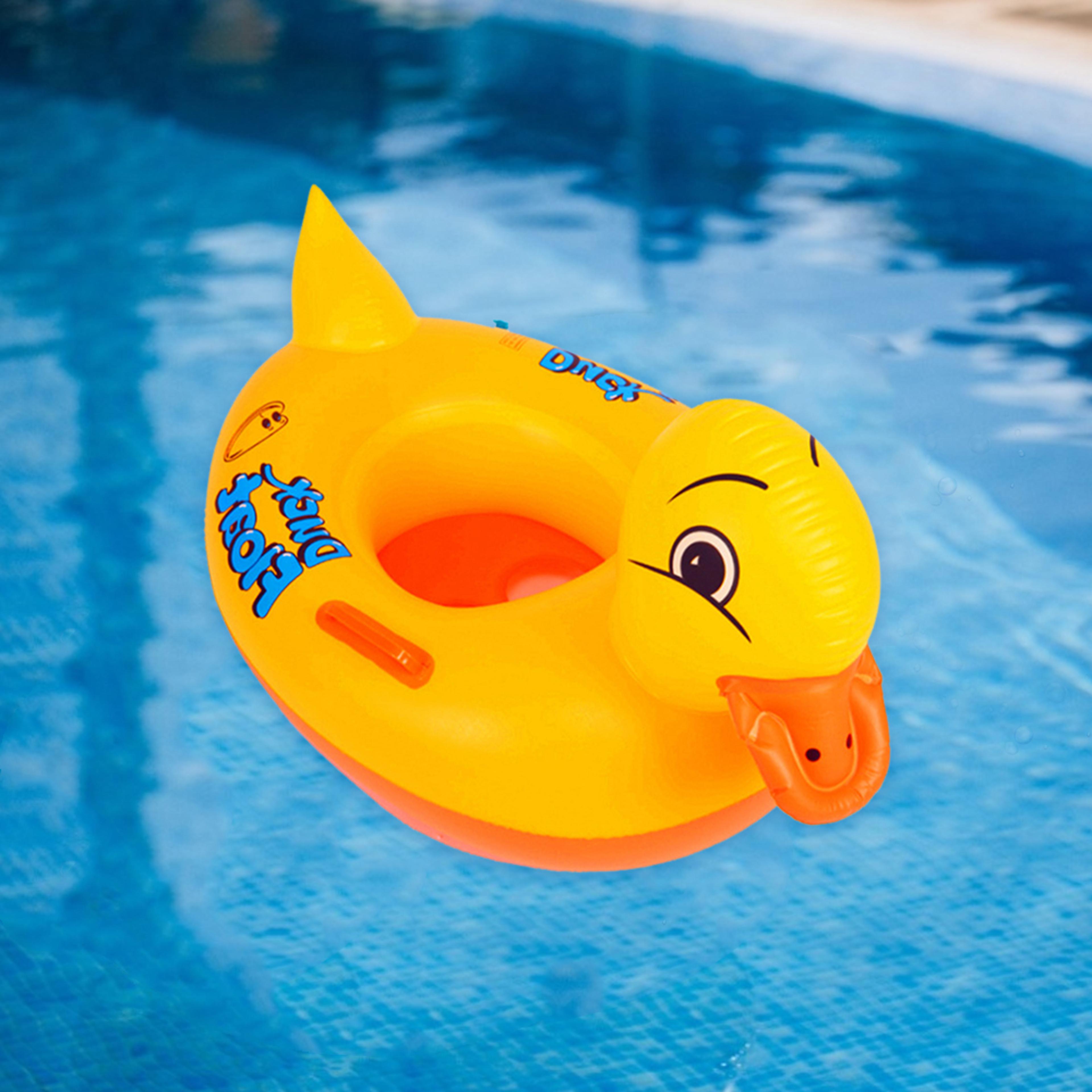 inflatable duck baby swim float with handle toddler pool float kids swimming ring