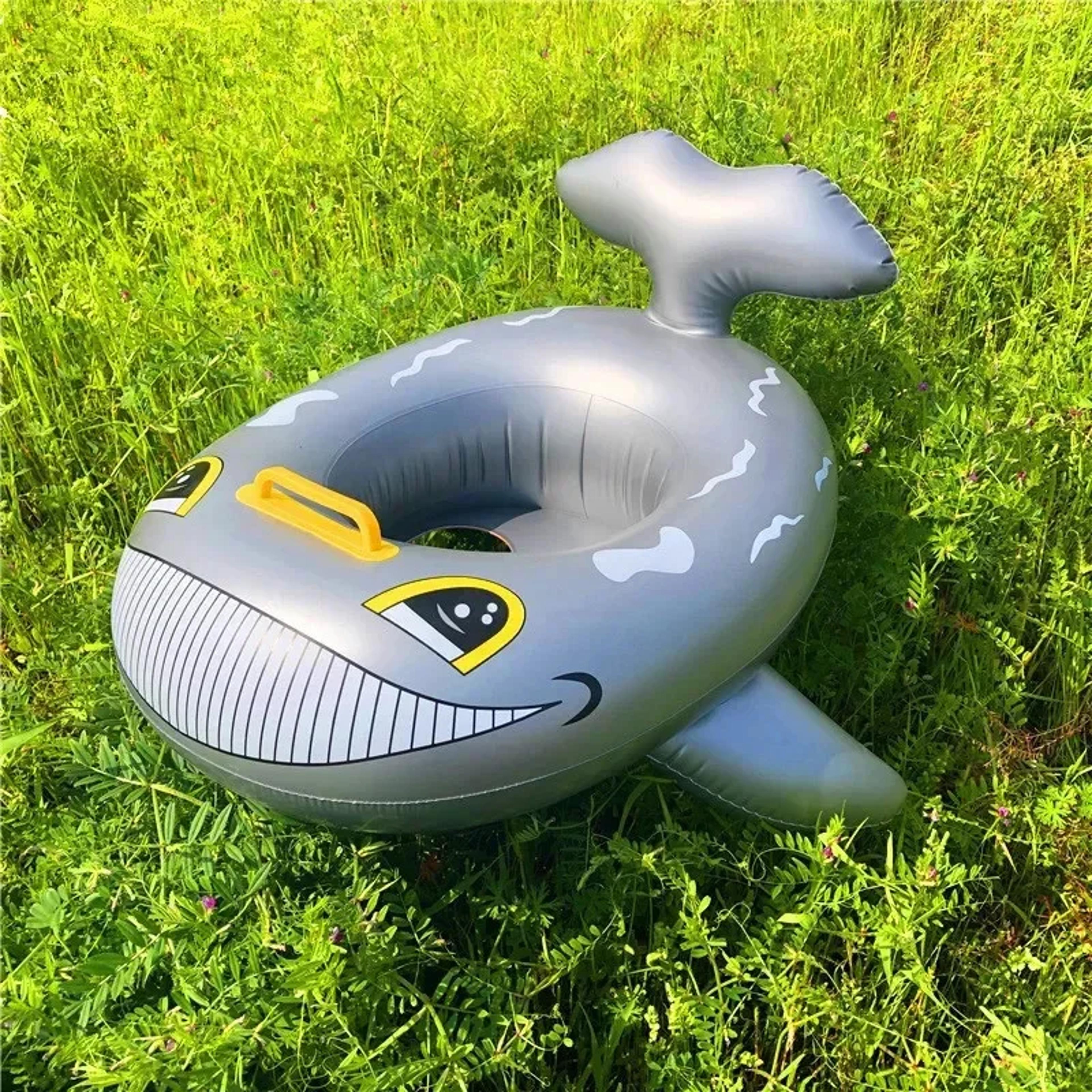 cartoon shark inflatable pool float ring for kids swimming seat water toy