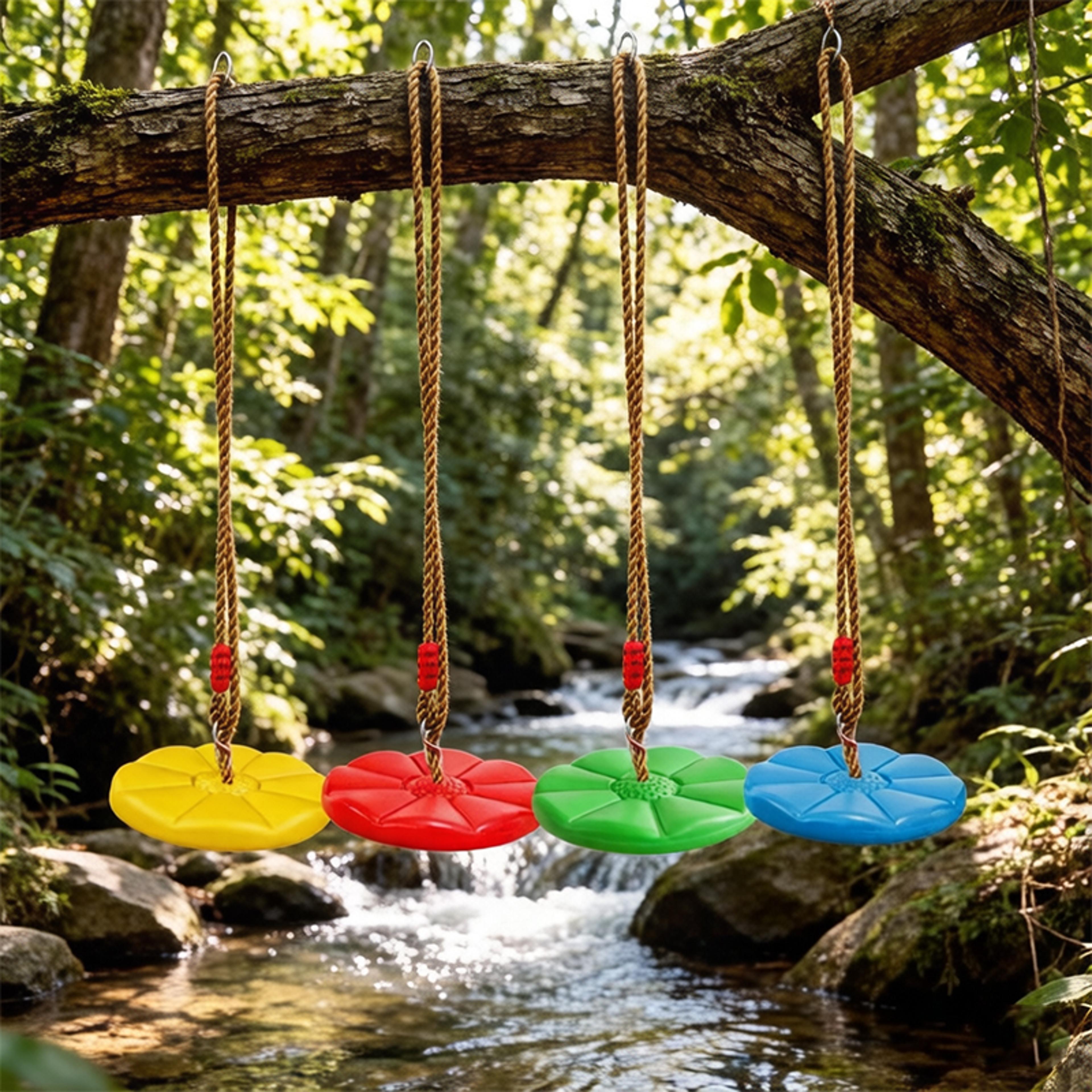 kids disc swing octagonal petal hanging swing seat indoor outdoor backyard play