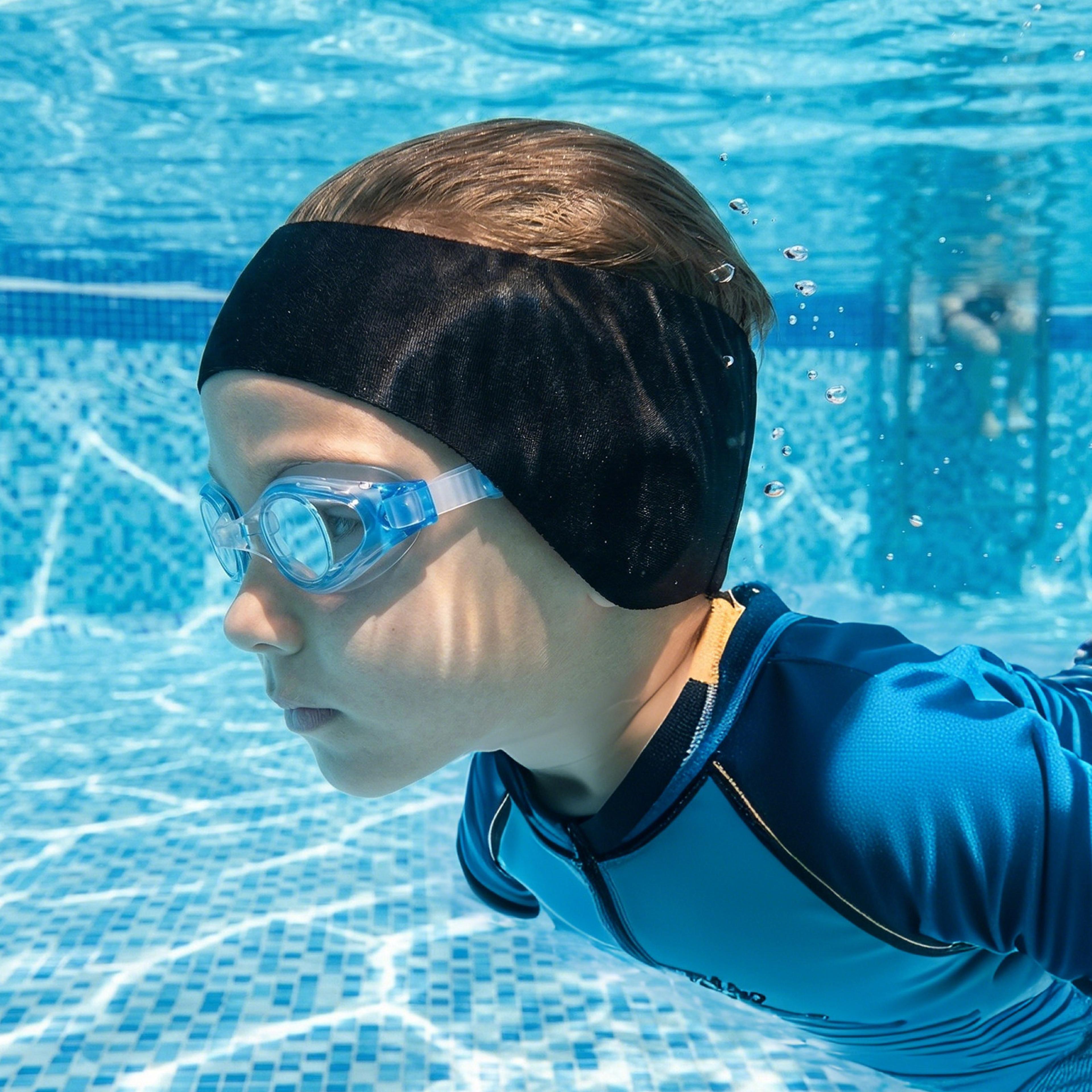adjustable swim headband with ear protection for adults
