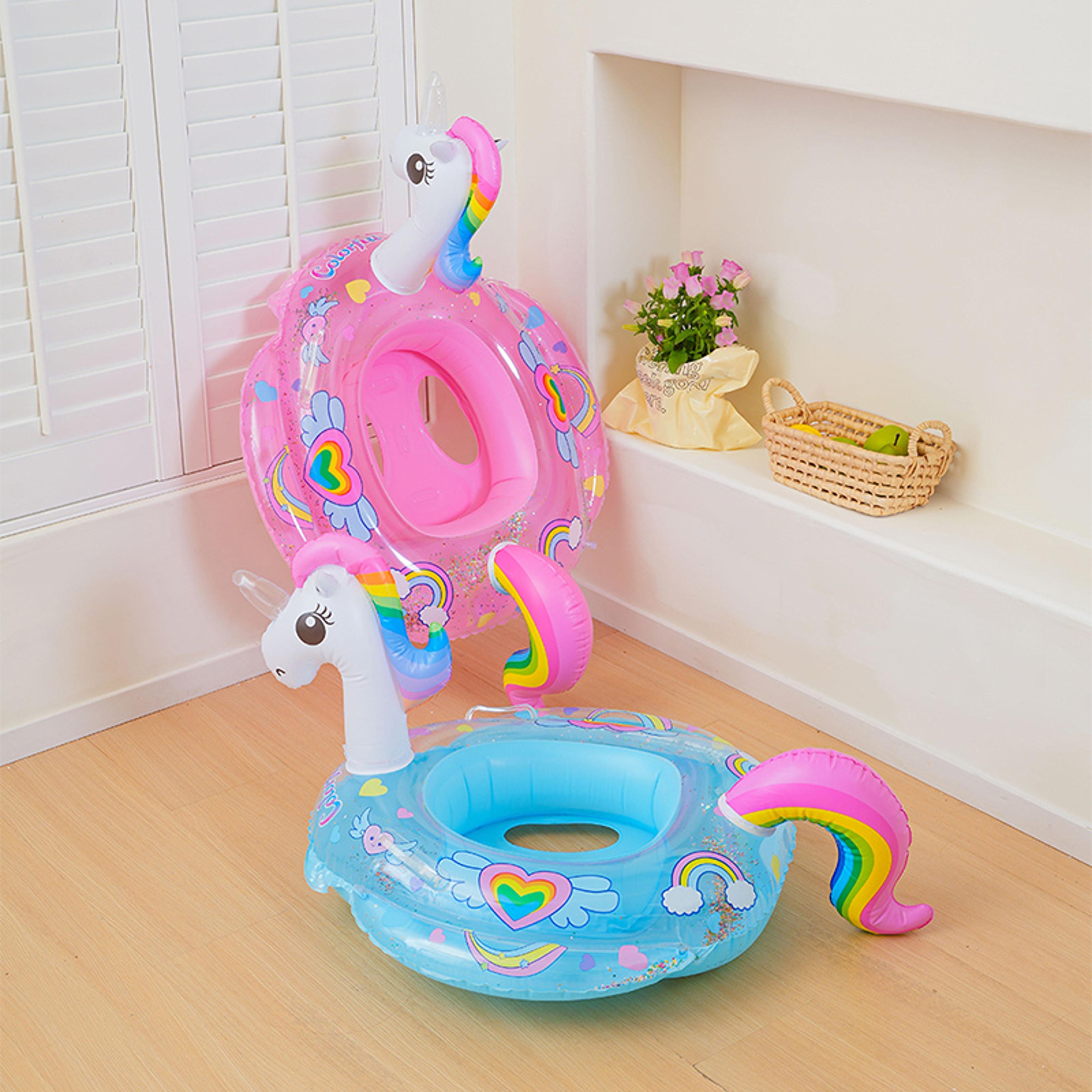 inflatable unicorn pool float swim tube ring for kids summer water fun