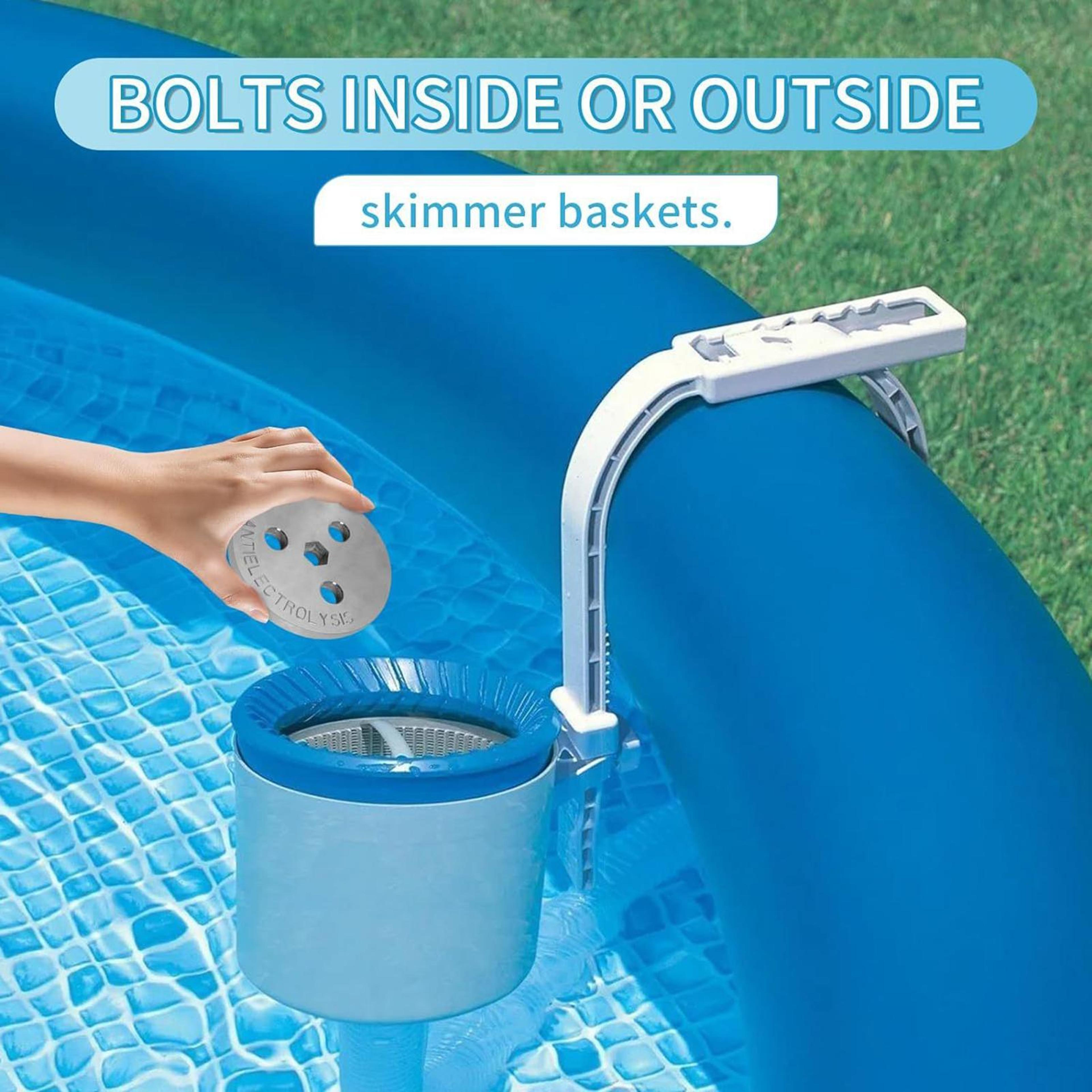 pool skimmer weight zinc anode block for filter basket stability and corrosion protection