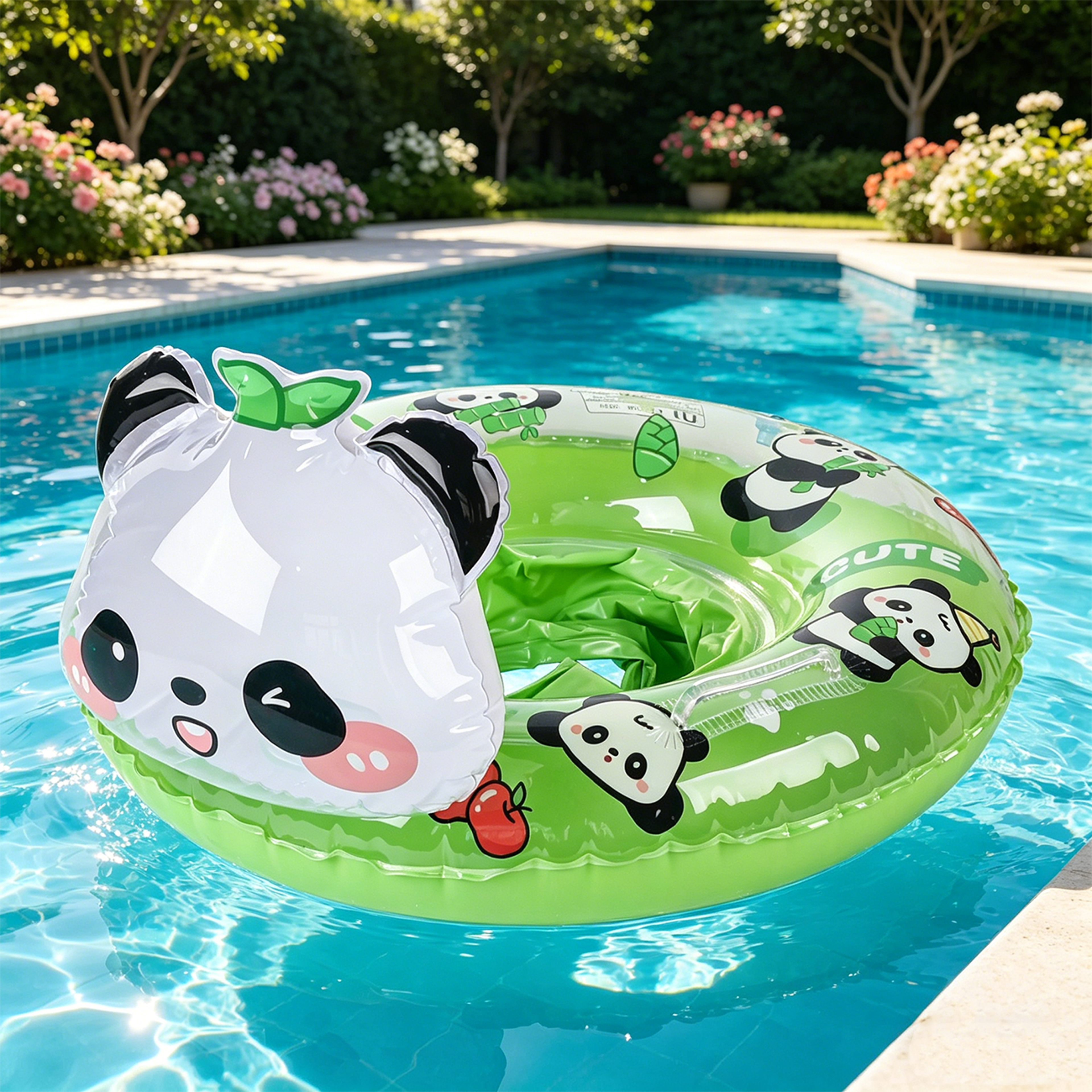 inflatable panda pool float raft for kids and adults summer fun lounger