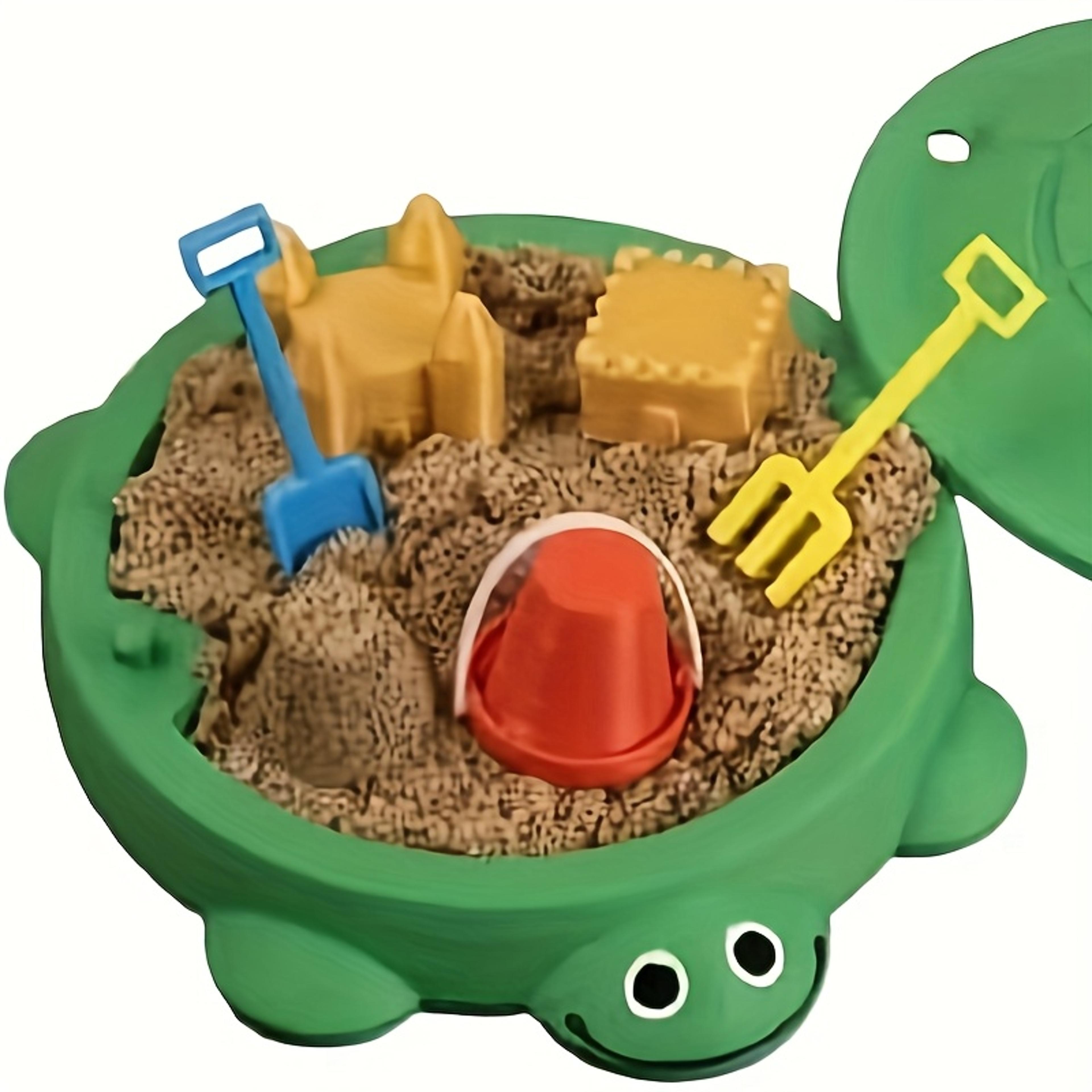 mini turtle sensory sand tray portable stress relief desk sandbox toy with tools and lid