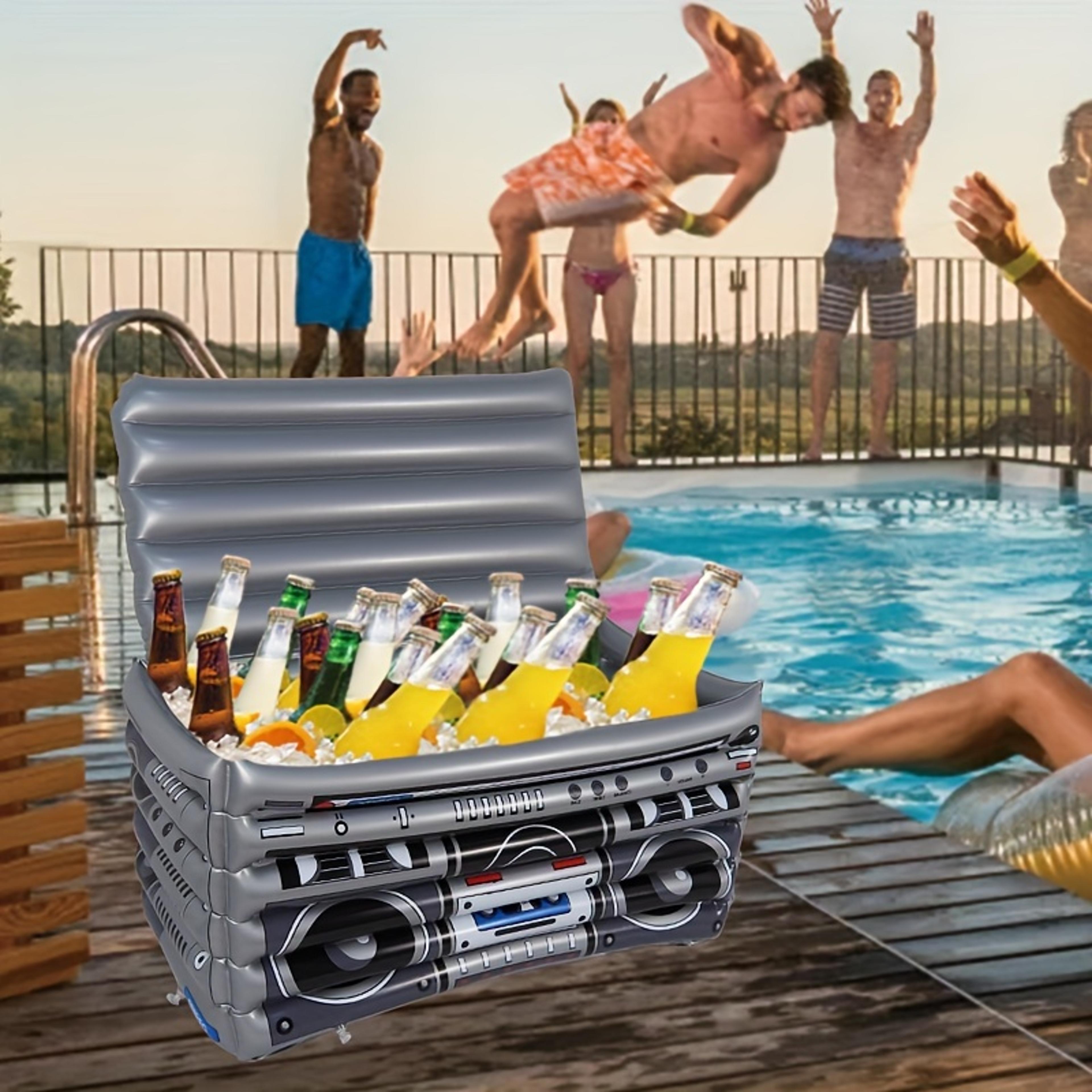 inflatable radio ice bucket portable beer cooler for beach and pool parties