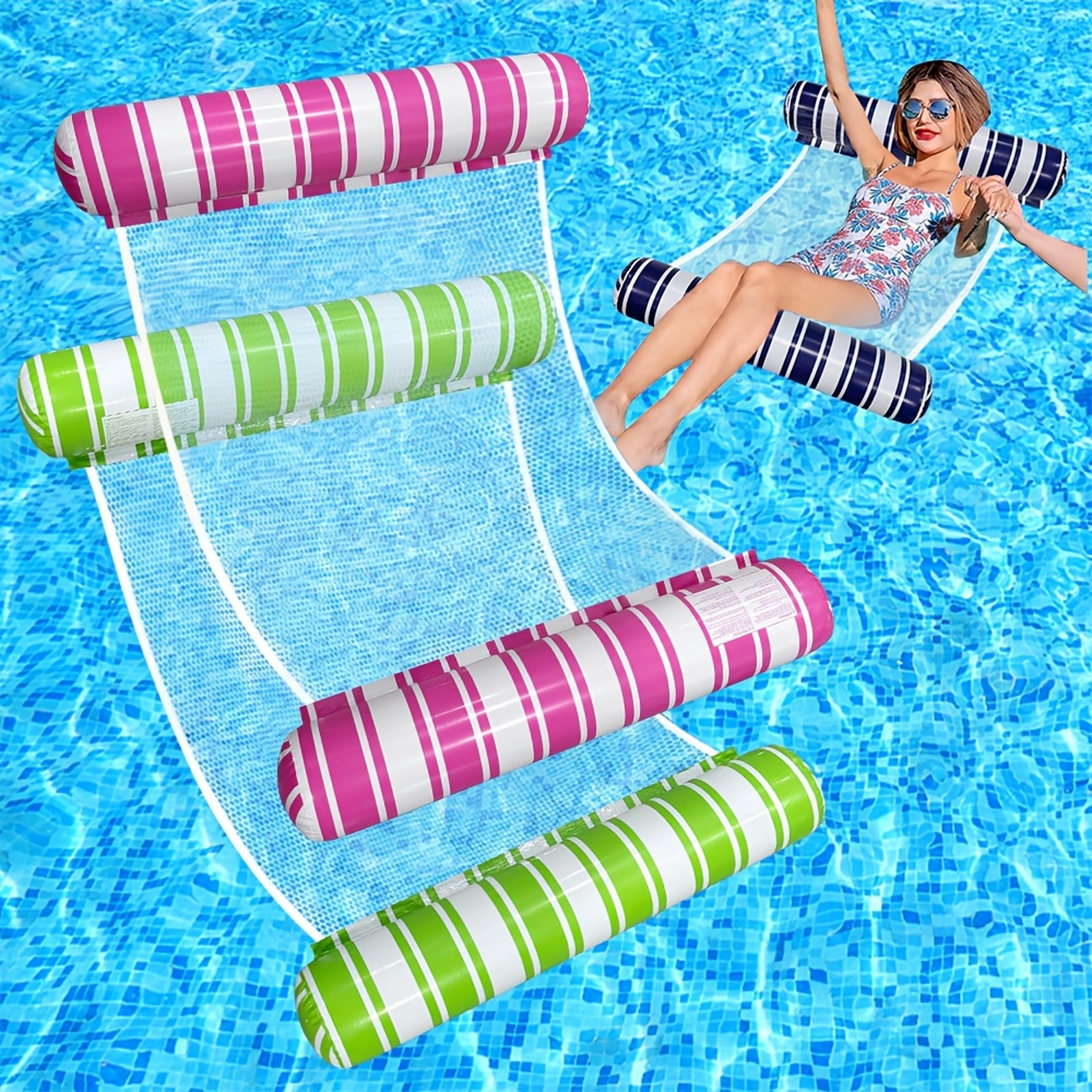 inflatable water hammock pool float chair pvc striped lounge for pool beach