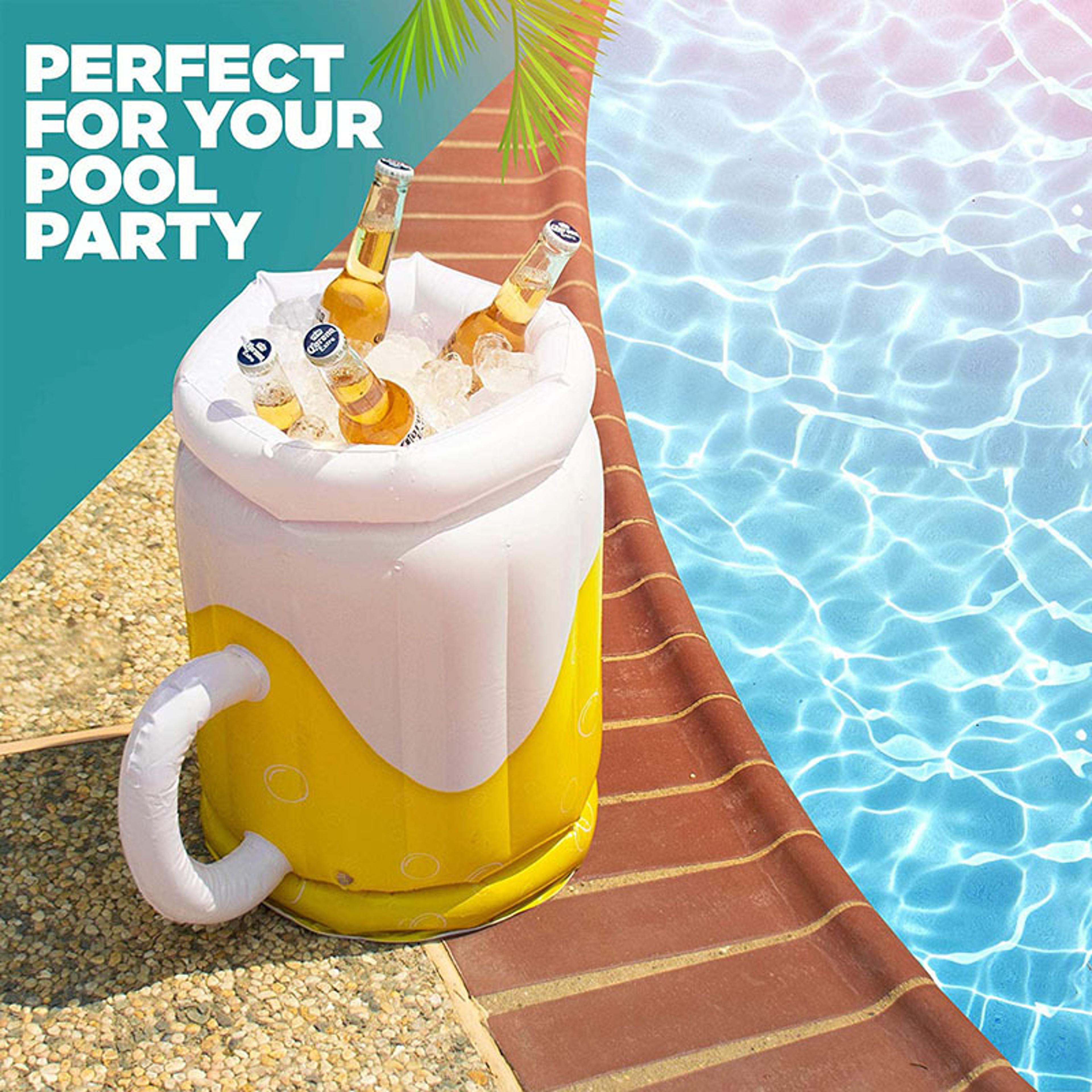 inflatable beer mug portable ice bucket party drink cooler for beach & pool