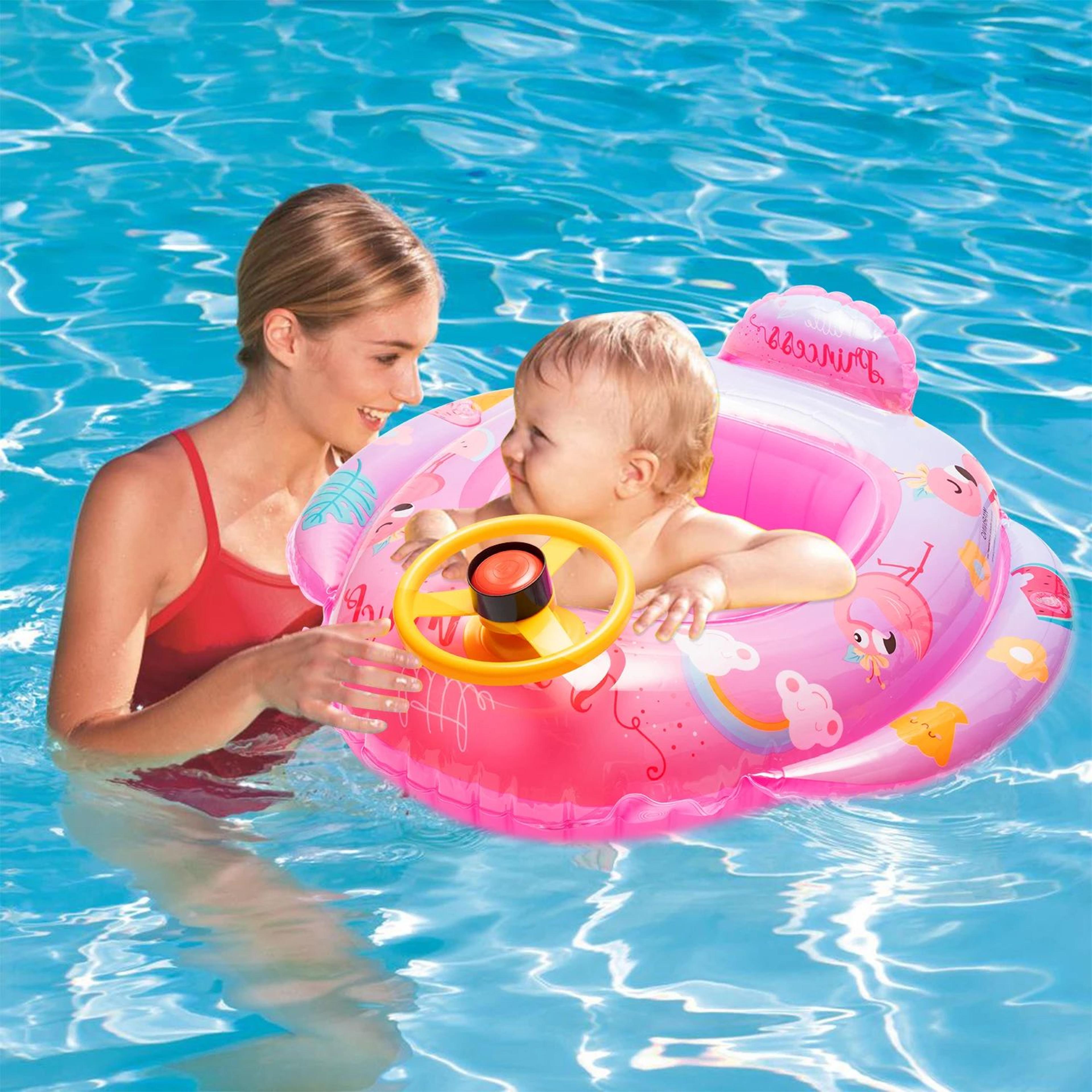 inflatable baby swim seat toddler swim ring pool float for kids bath & beach