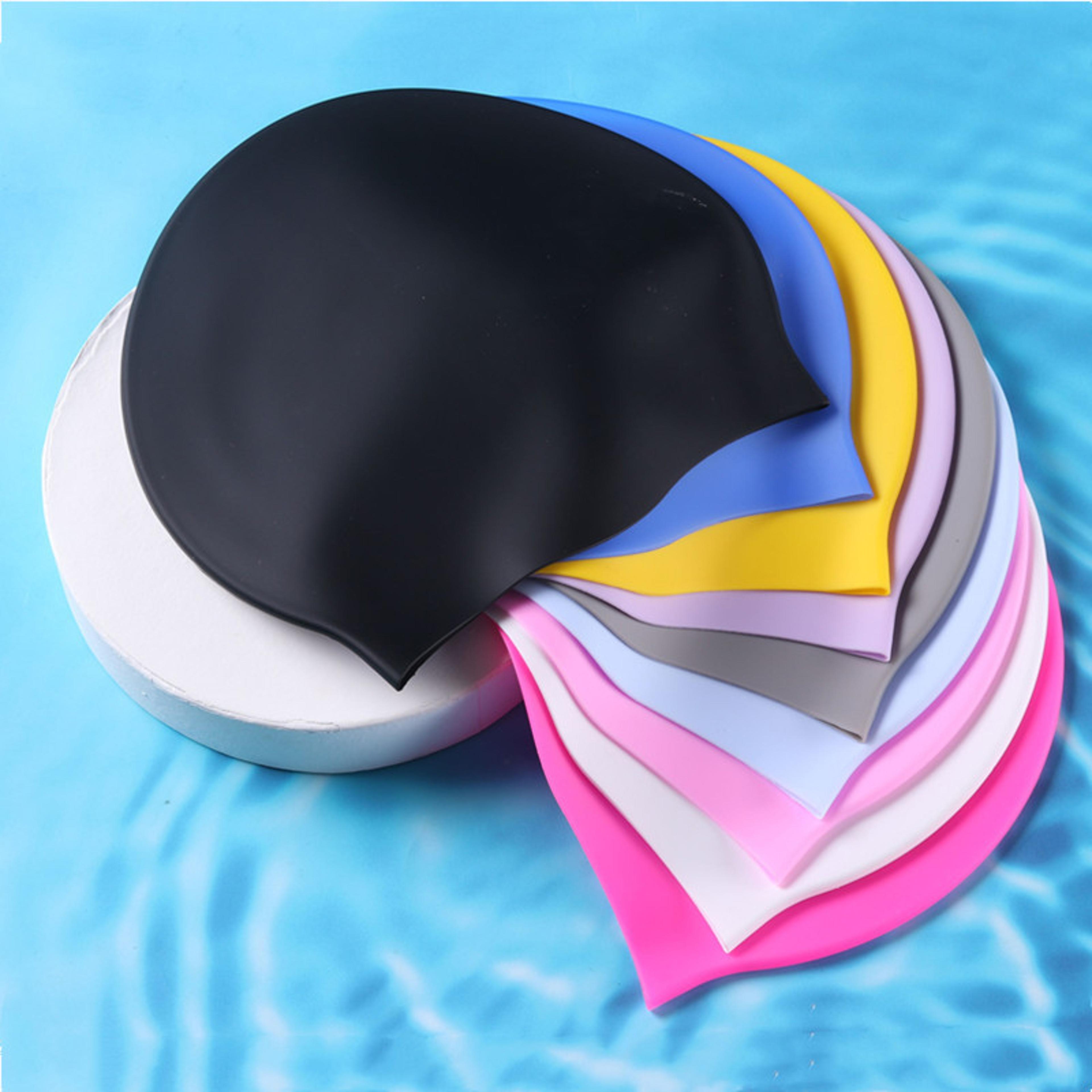 silicone swim cap for long hair waterproof adult swimming cap