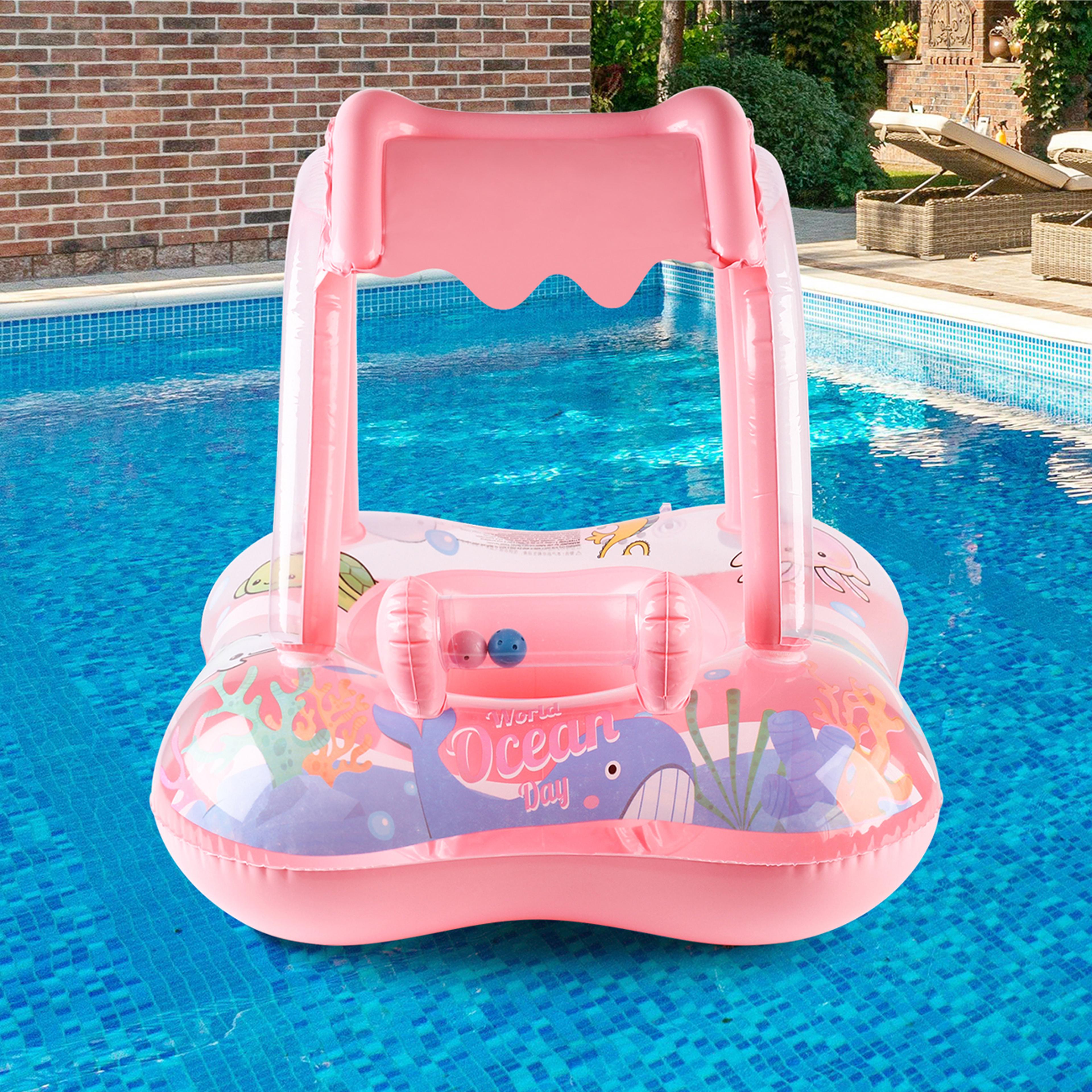 baby pool float with canopy and safety seat for toddlers