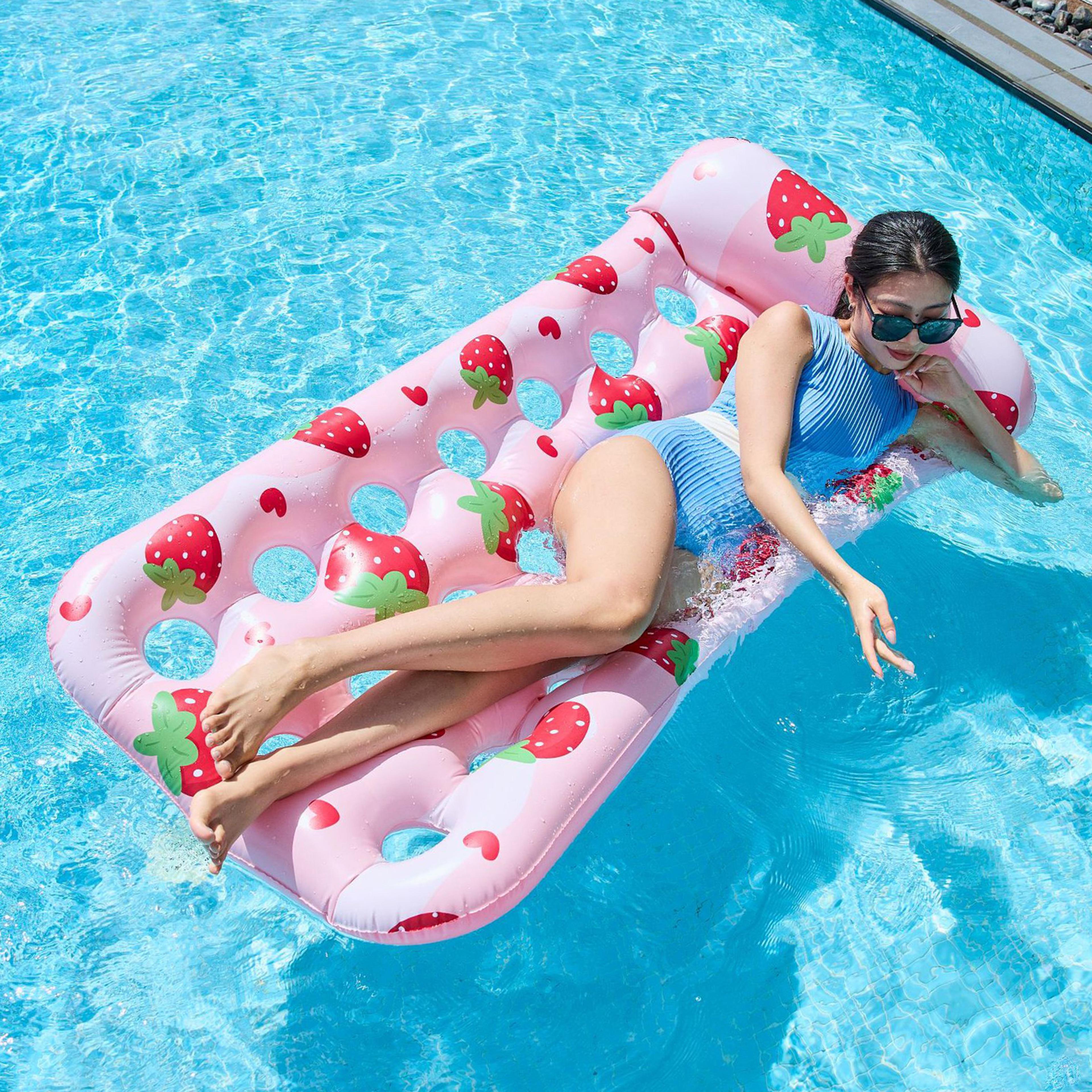 inflatable pool float lounger for adults swimming pool raft
