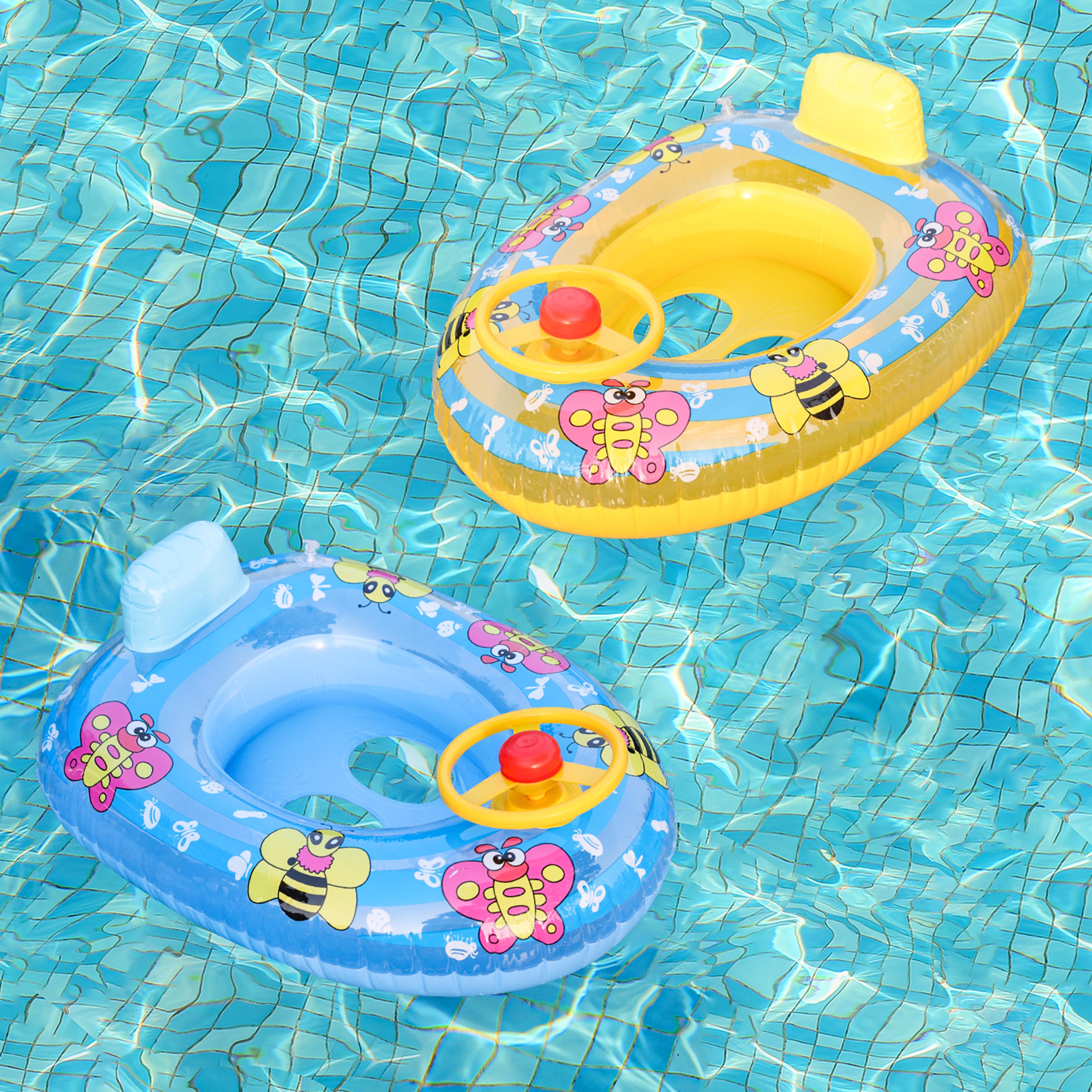 mini yacht inflatable pool float ring for kids summer pool parties