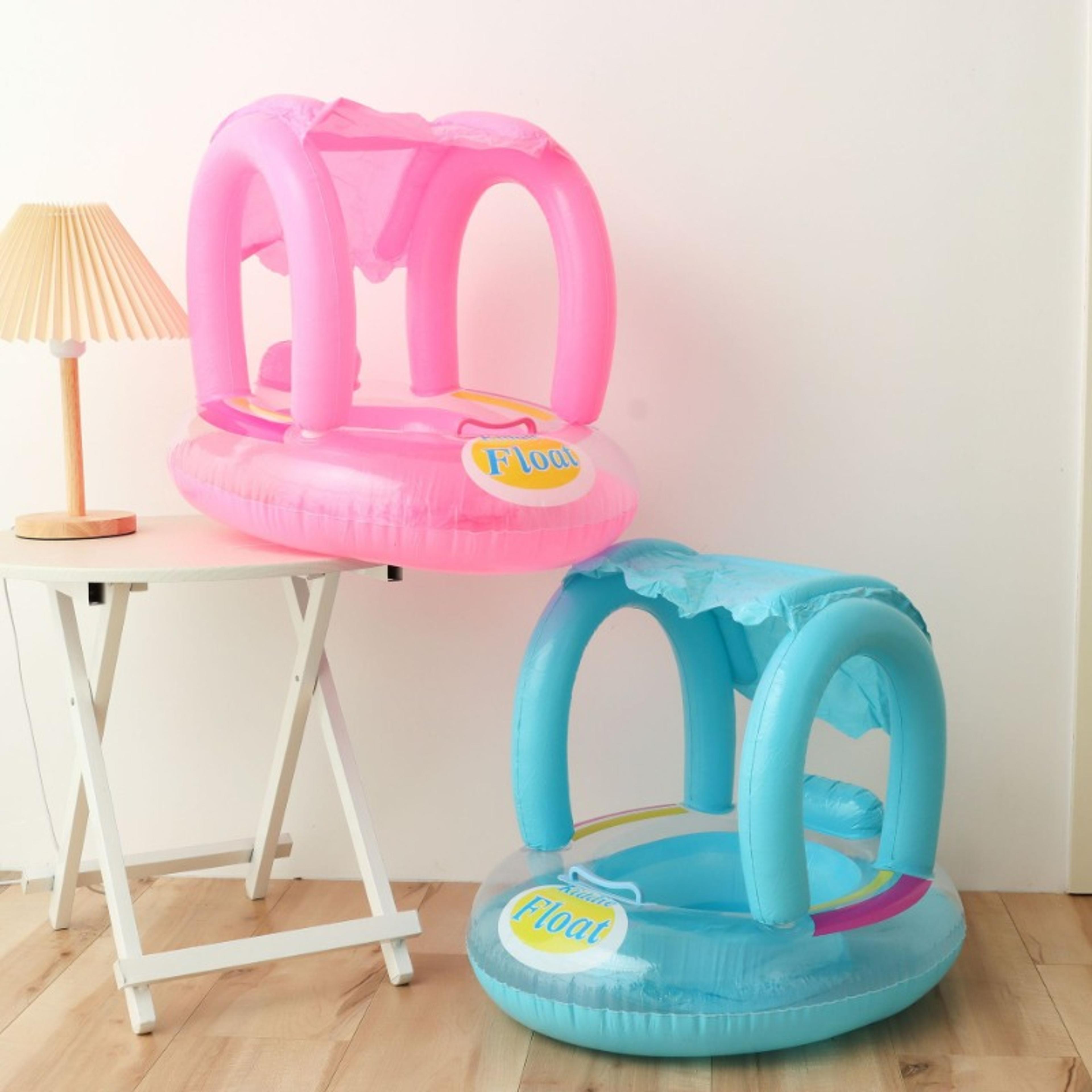 baby pool float with canopy inflatable swim ring seat with handles