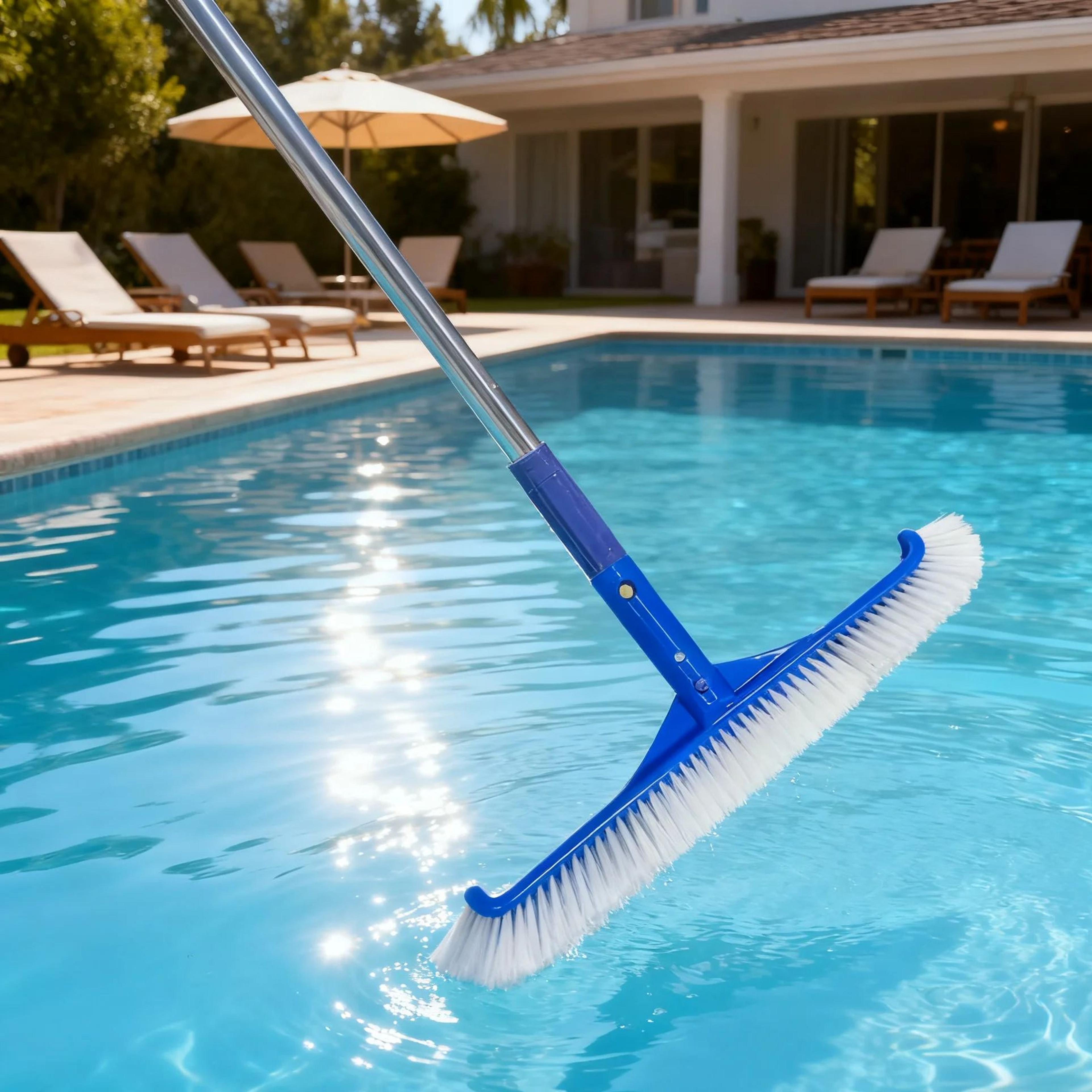 curved pool brush head with nylon bristles for pool walls and floors