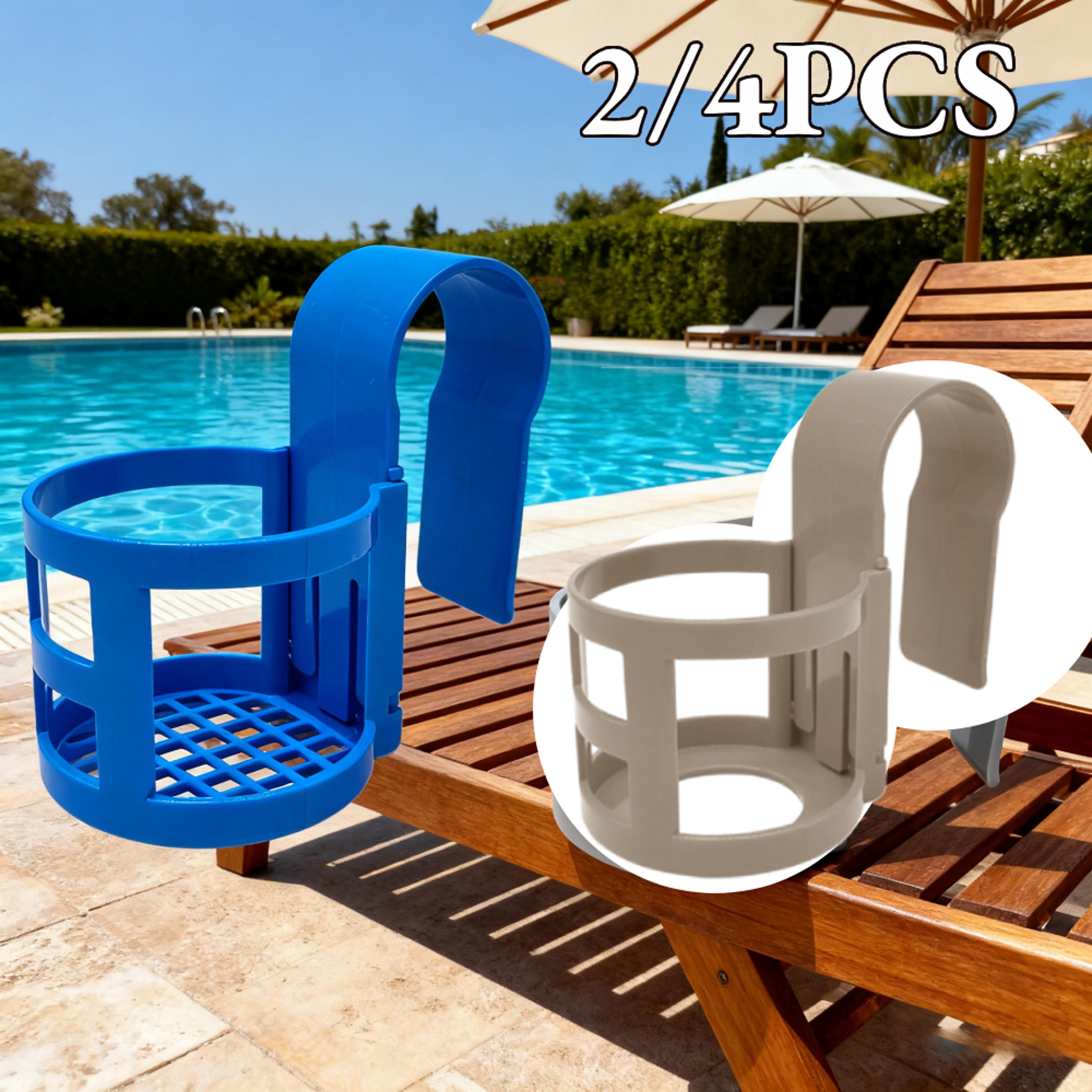 poolside cup holder hanging storage shelf for drinks phone and pool accessories