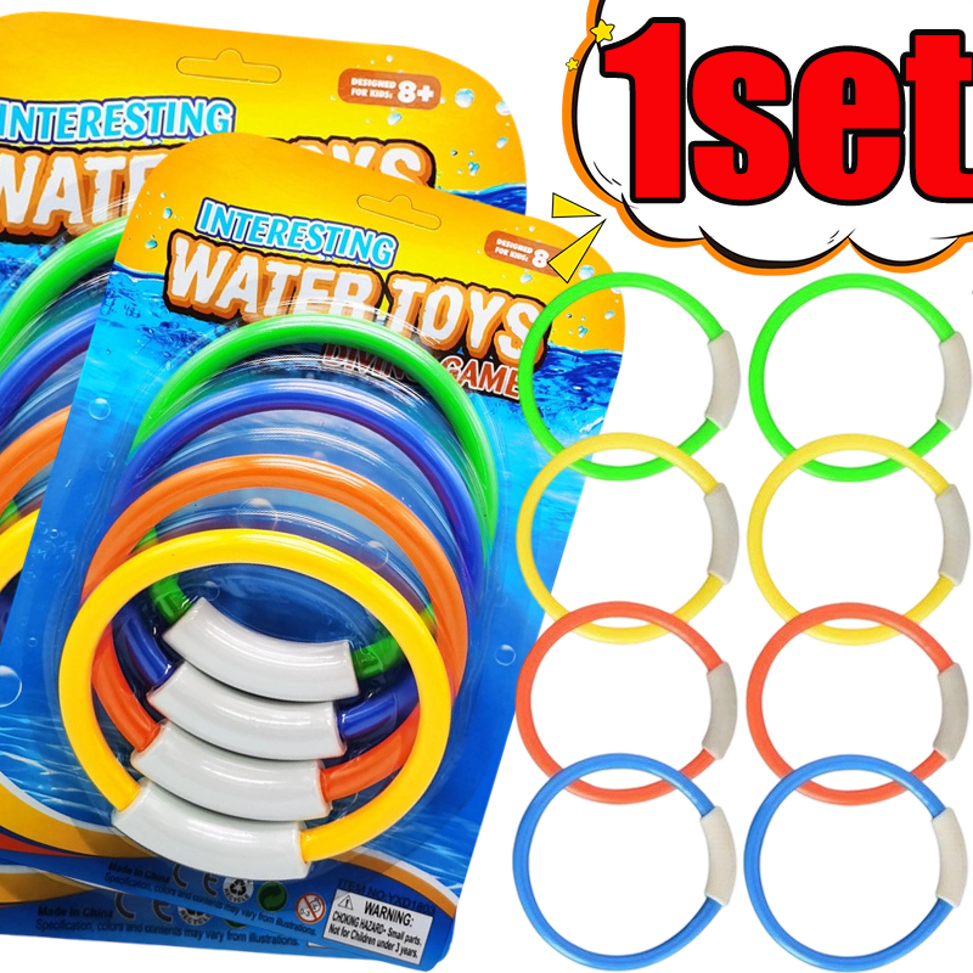 colorful sinking dive rings for kids pool games and swim training