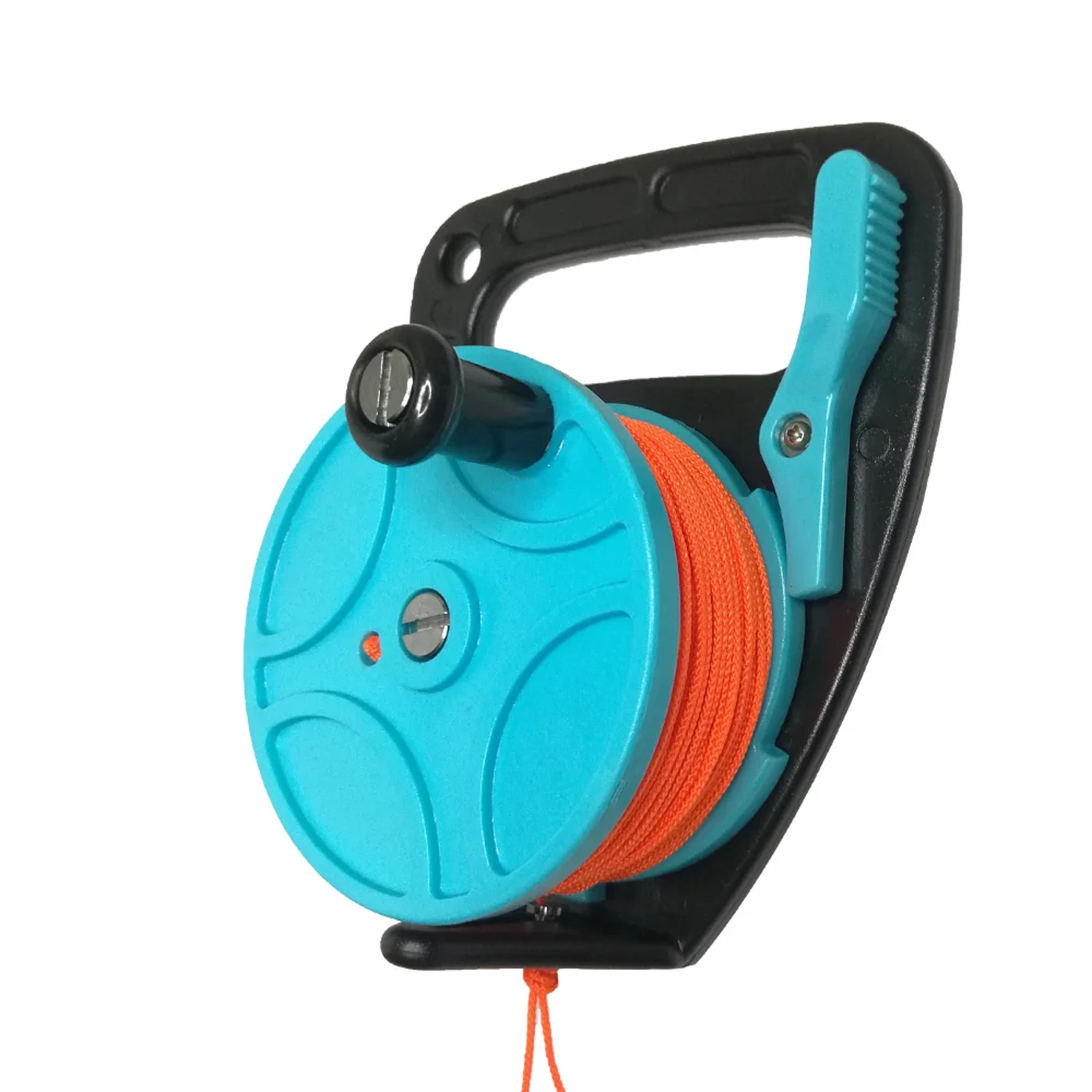 scuba diving reel with thumb stopper and clip hook