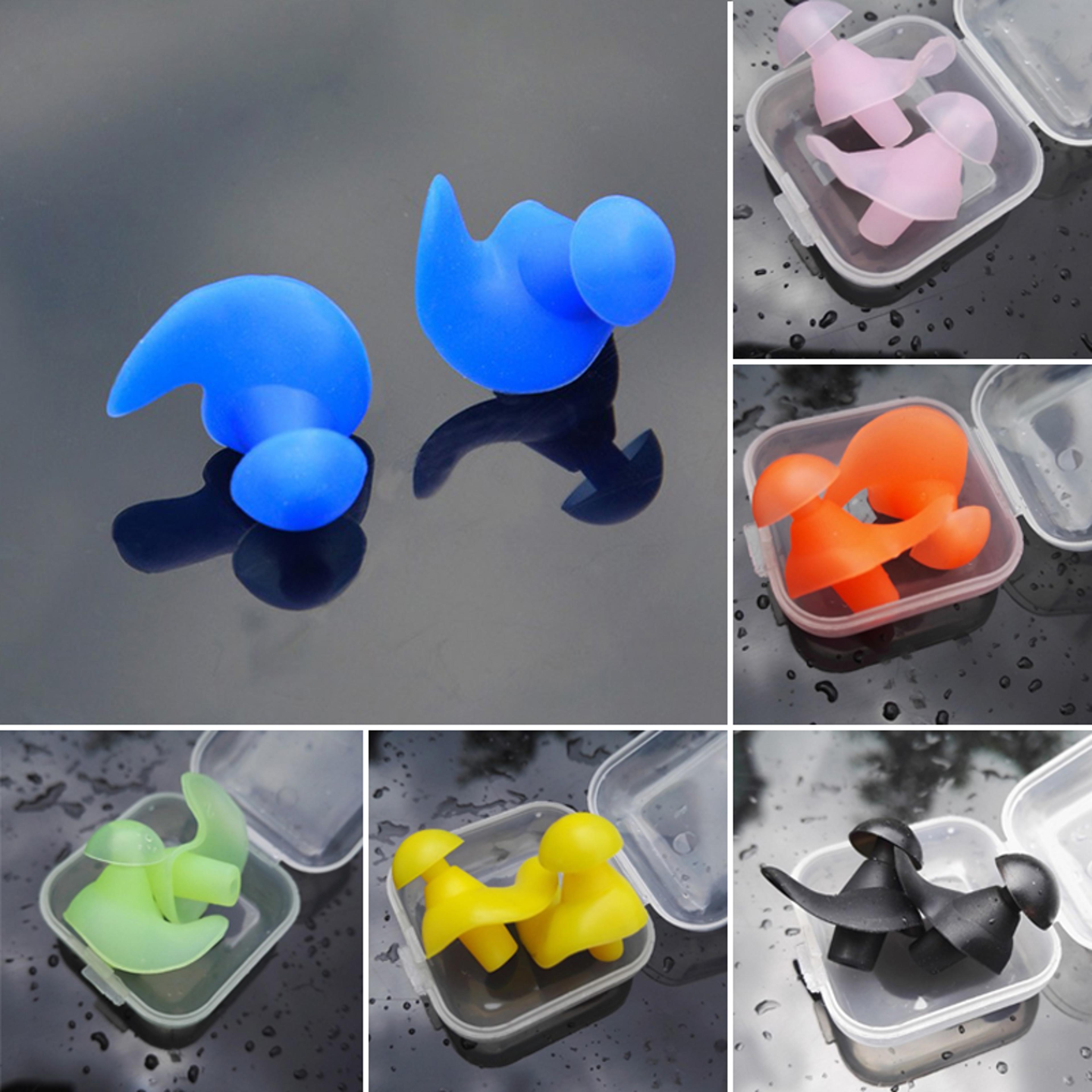soft silicone swimming ear plugs with portable case