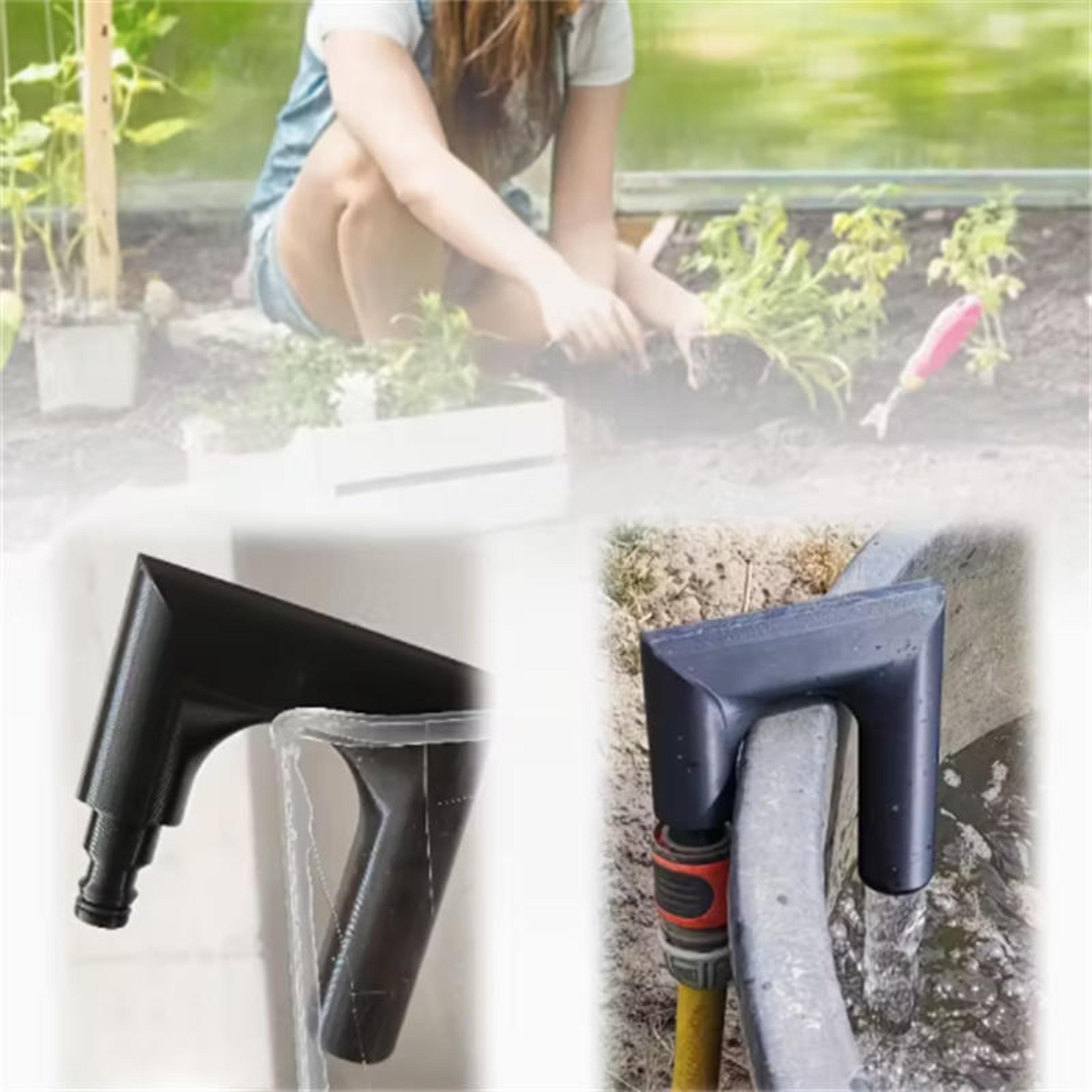 hands free garden hose hook for easy water tank filling