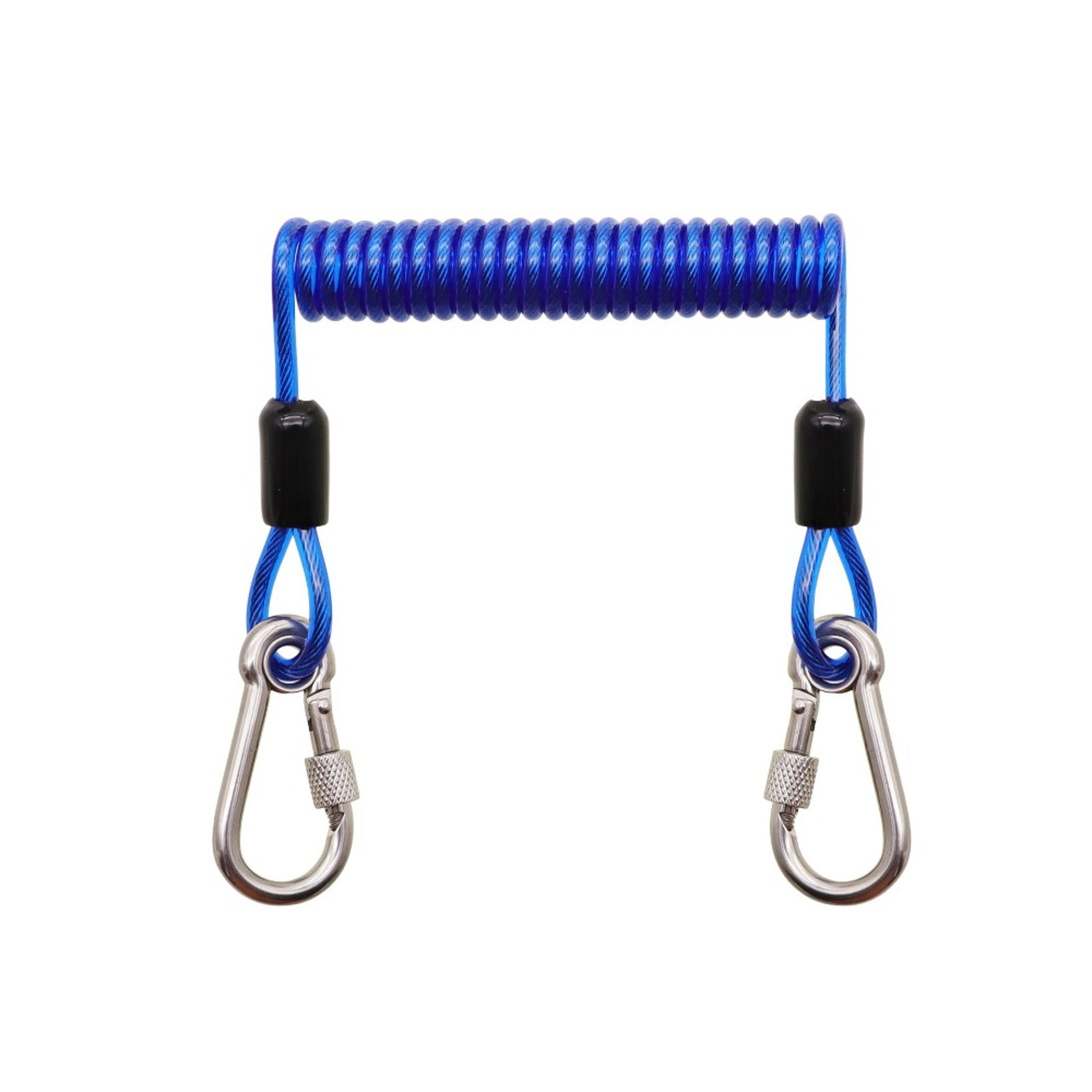 heavy duty outdoor key cord with stainless steel carabiner and anti loss steel wire