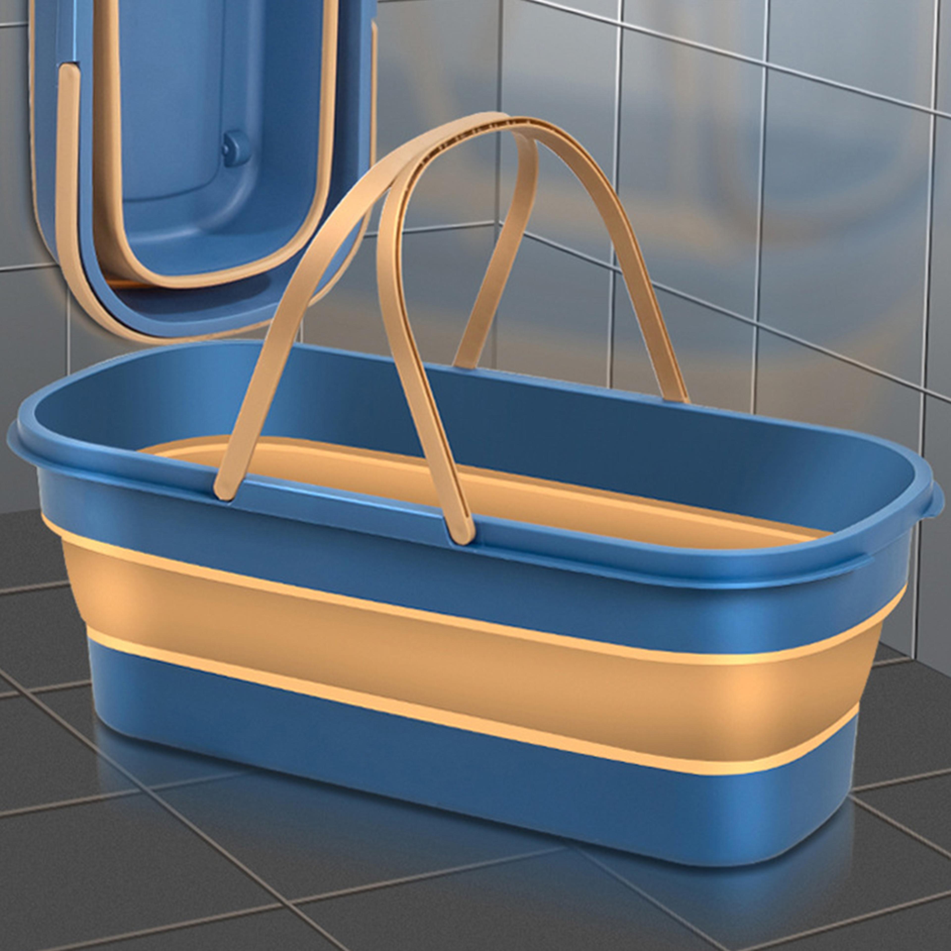 foldable flat mop bucket portable collapsible cleaning tub with handle