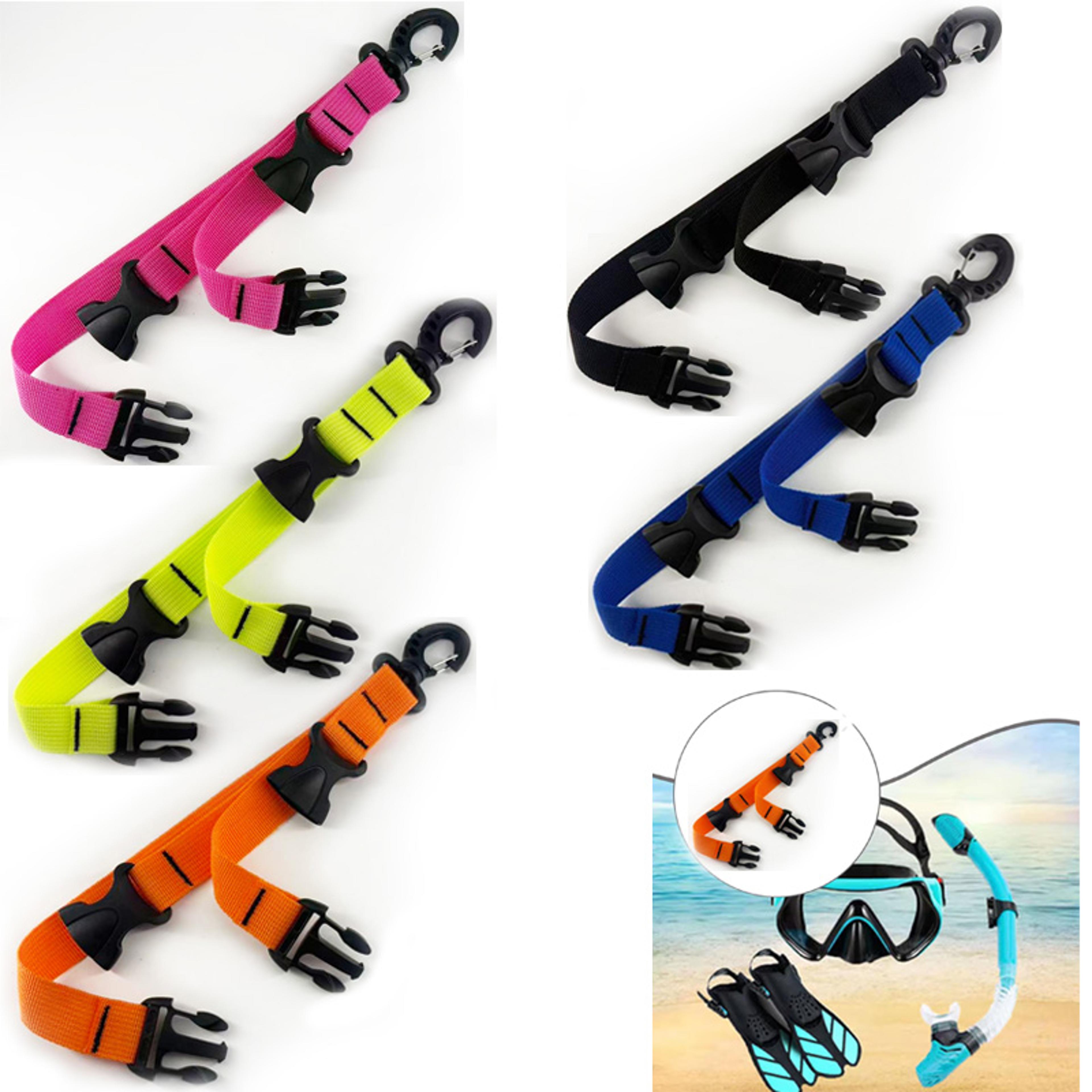 scuba fin holder and mask clip with quick release bcd strap