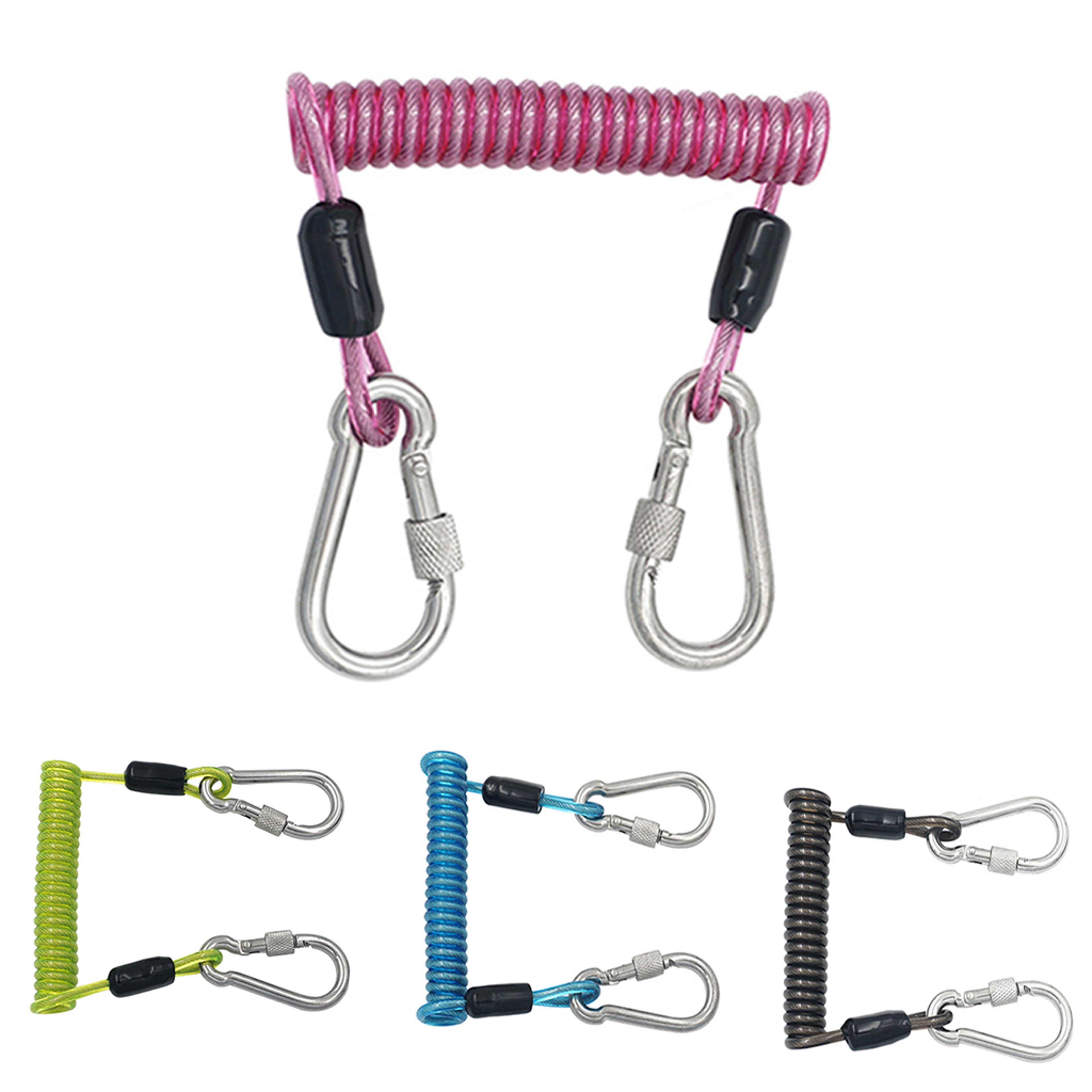 quick release scuba diving coil lanyard with snap clip