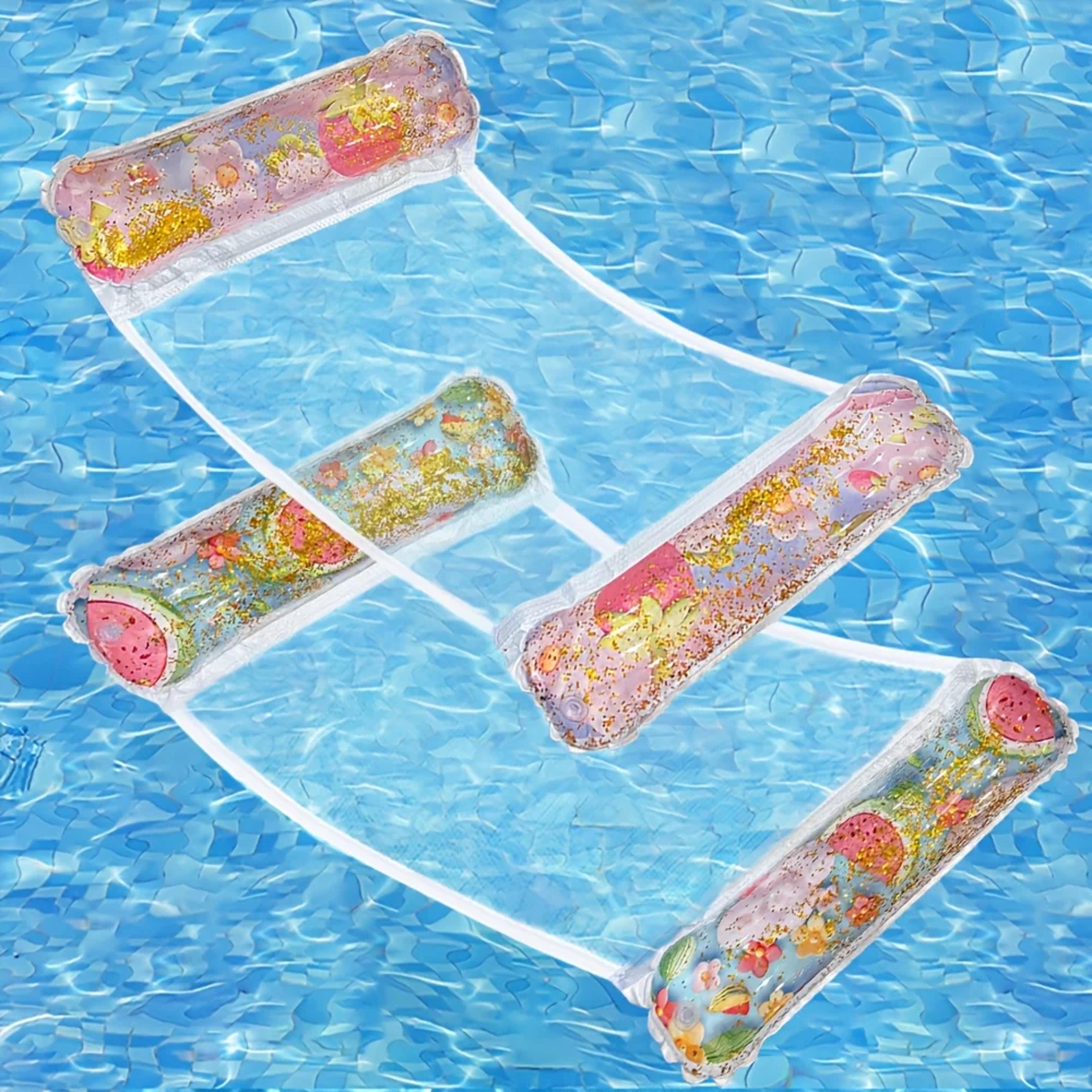 fruit sequin inflatable pool hammock water lounger