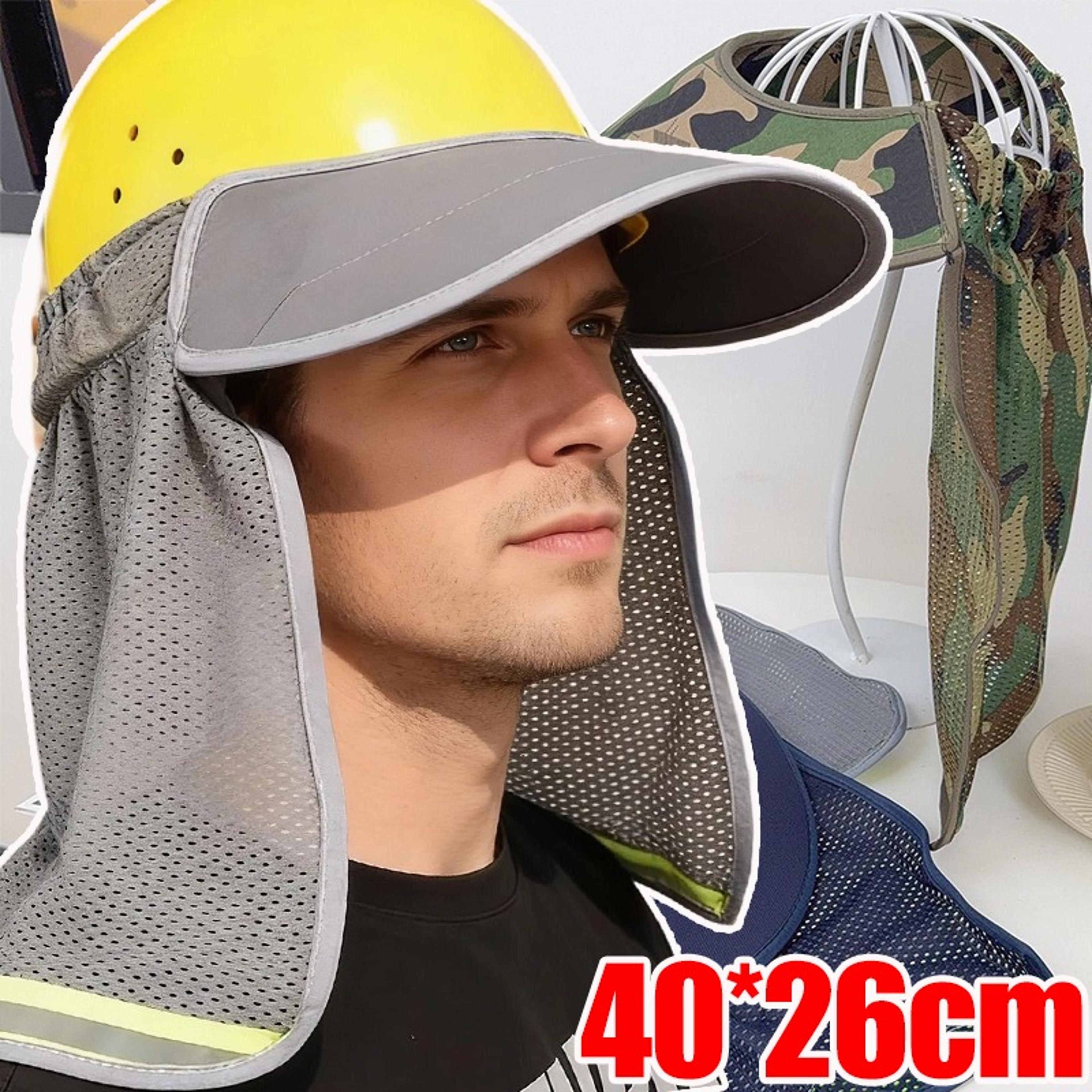hard hat sun shield with reflective mesh neck protection
