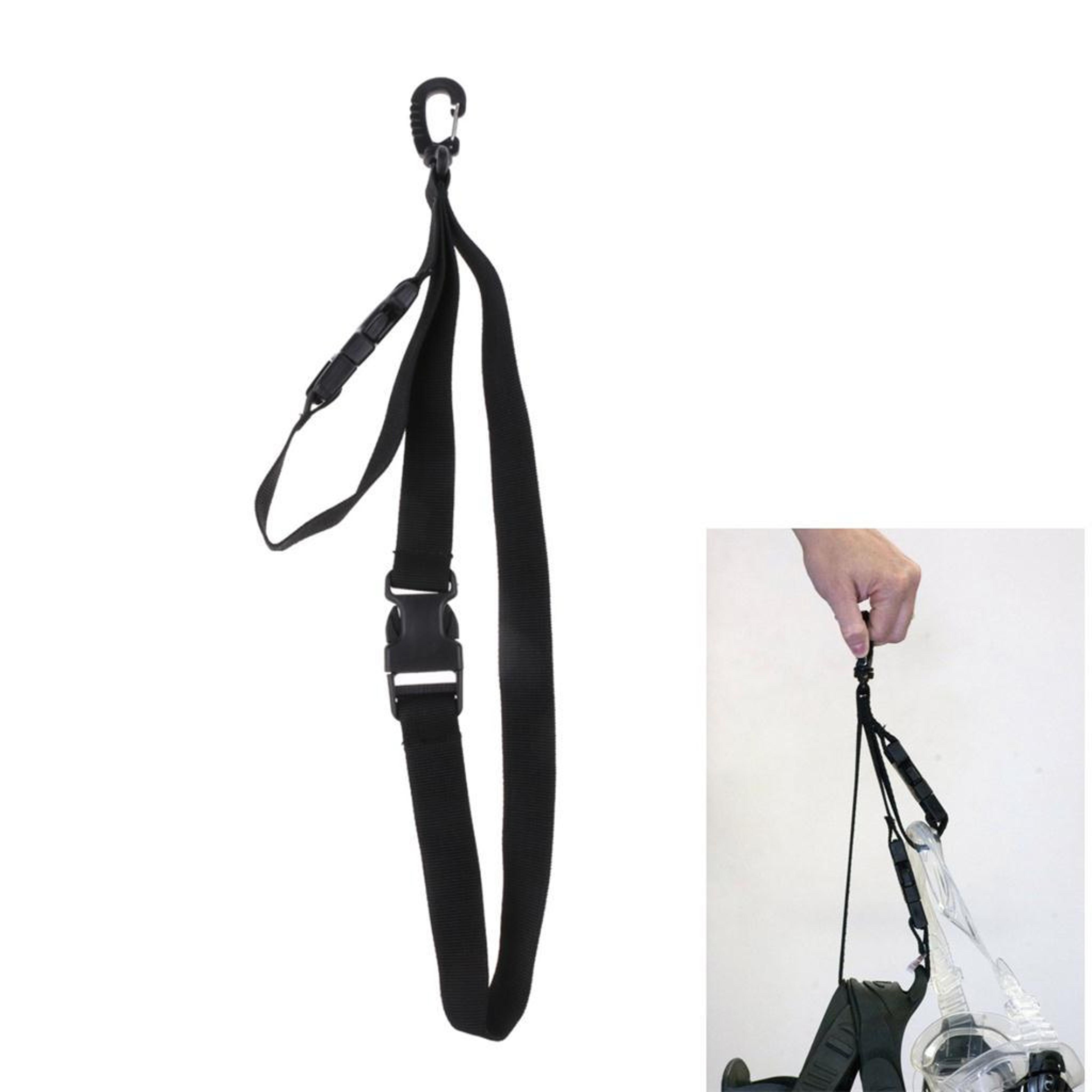 scuba diving fin holder and mask keeper strap with quick release buckle