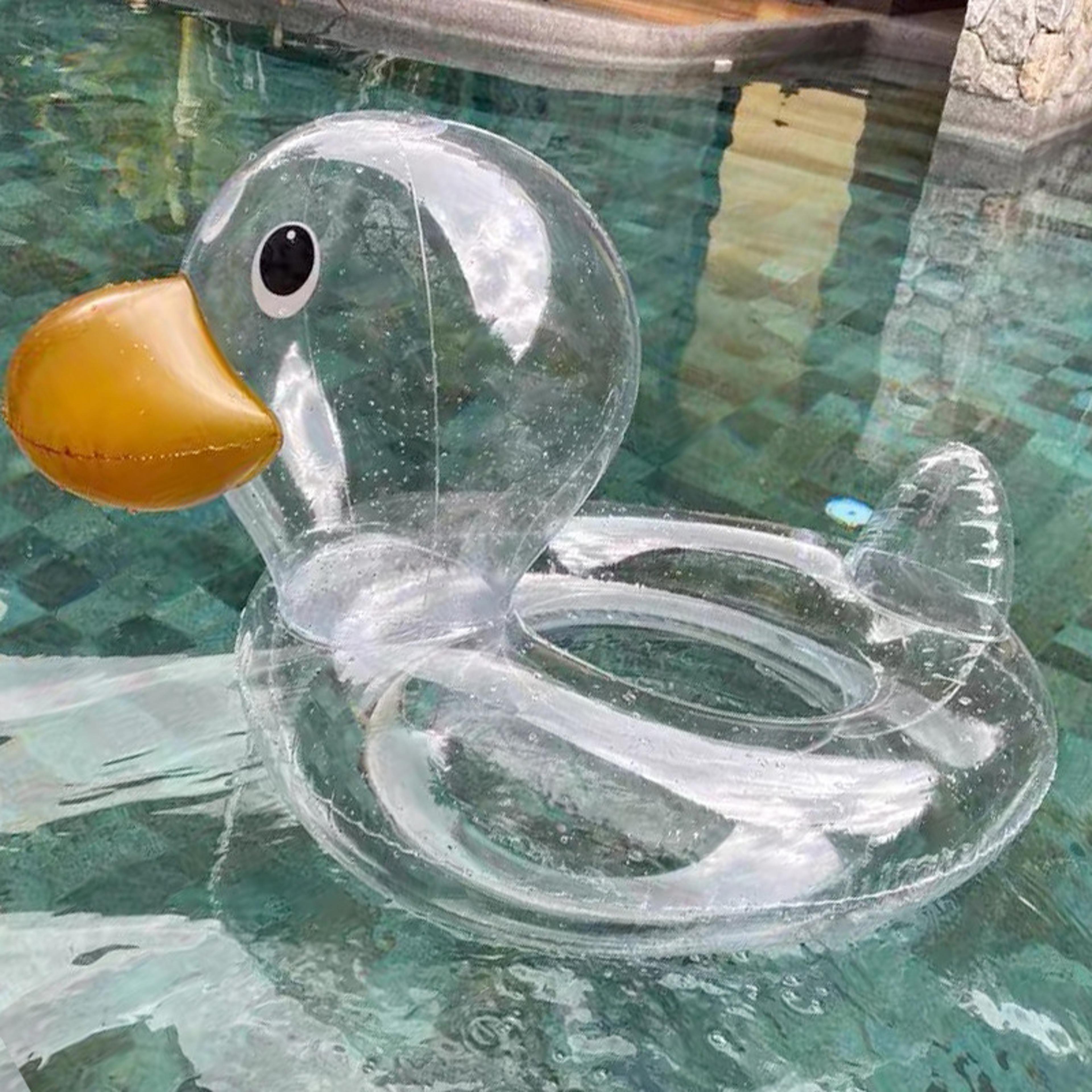 clear duck baby pool float with seat for kids
