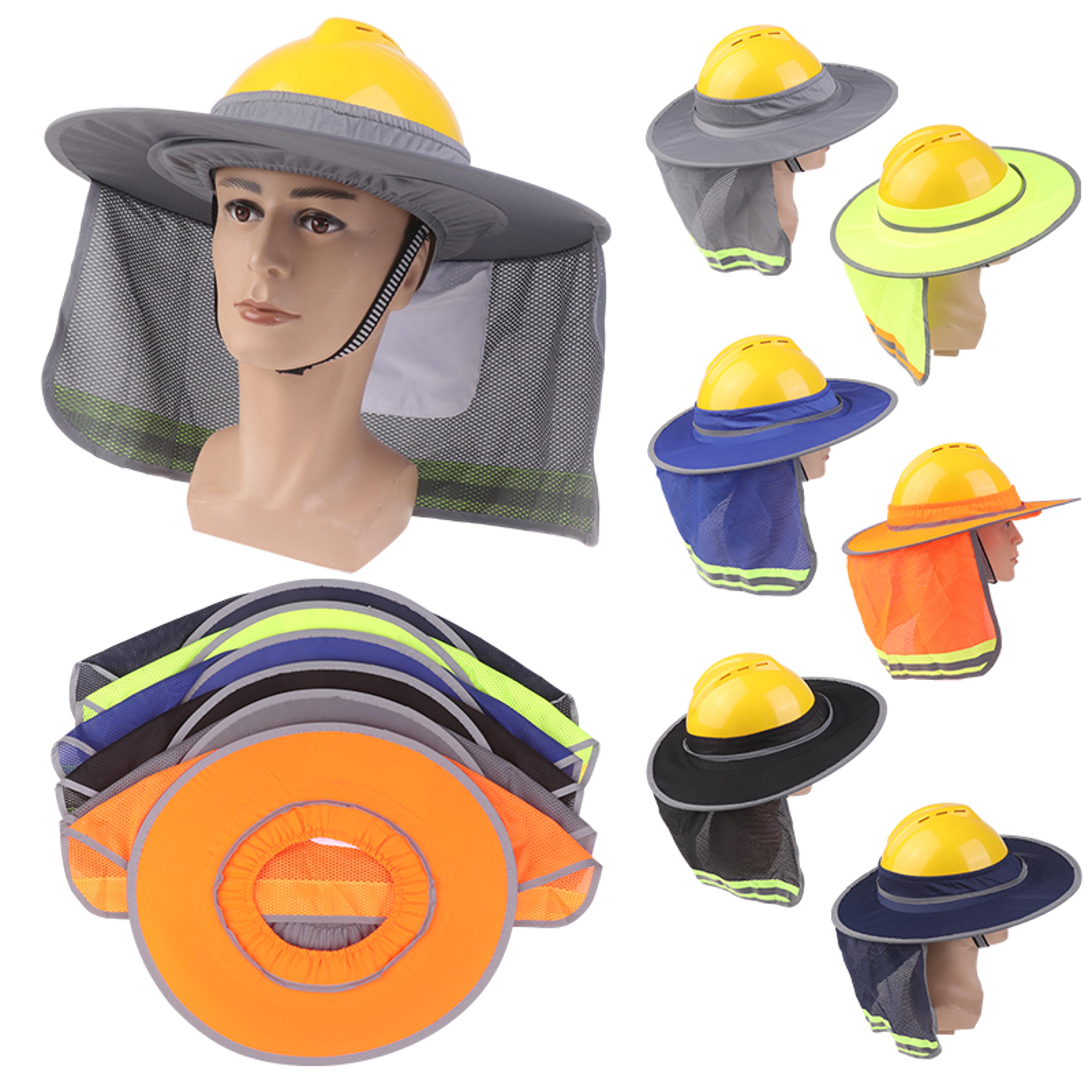 hard hat sun shade neck shield with reflective mesh