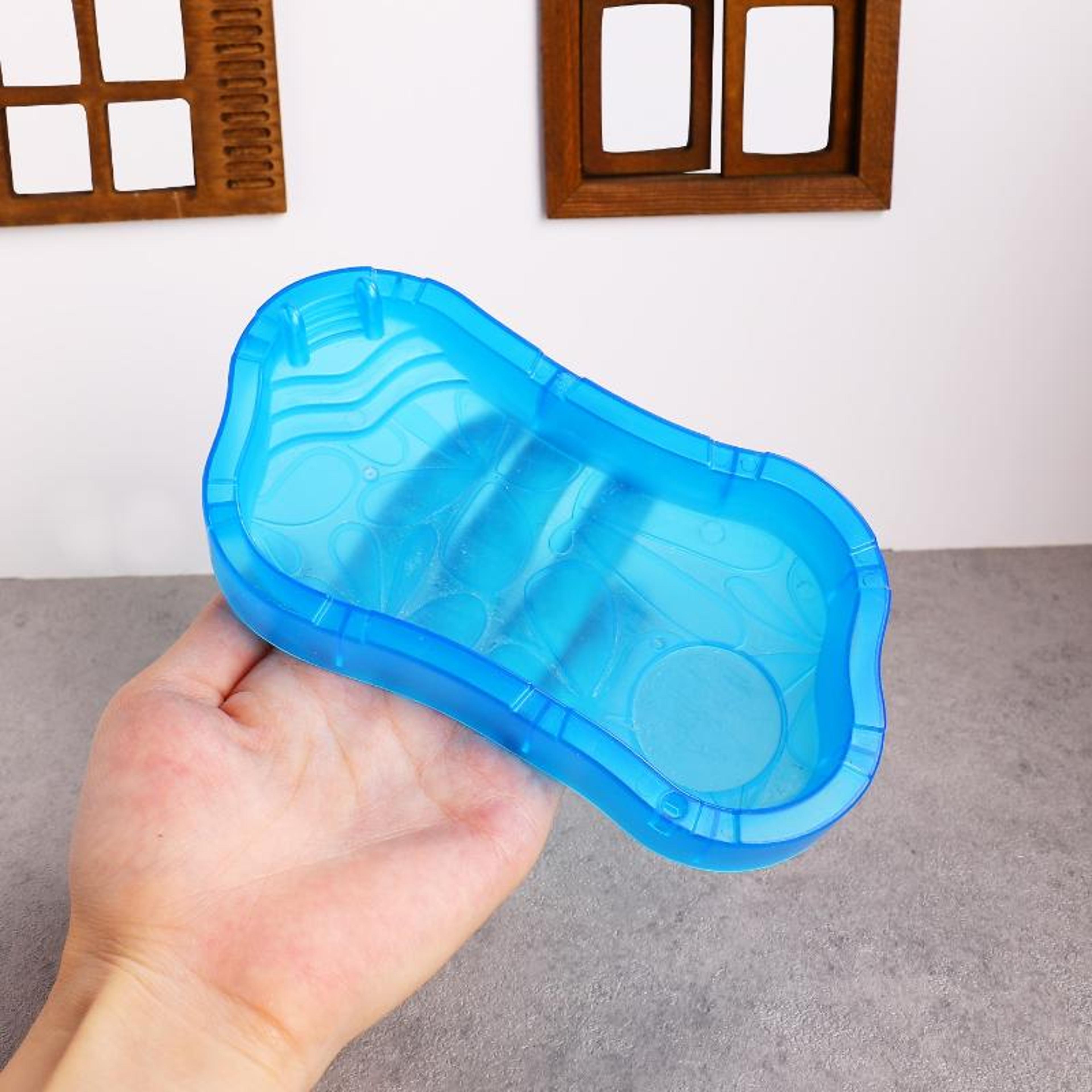 mini blue dollhouse swimming pool model for miniature scenes