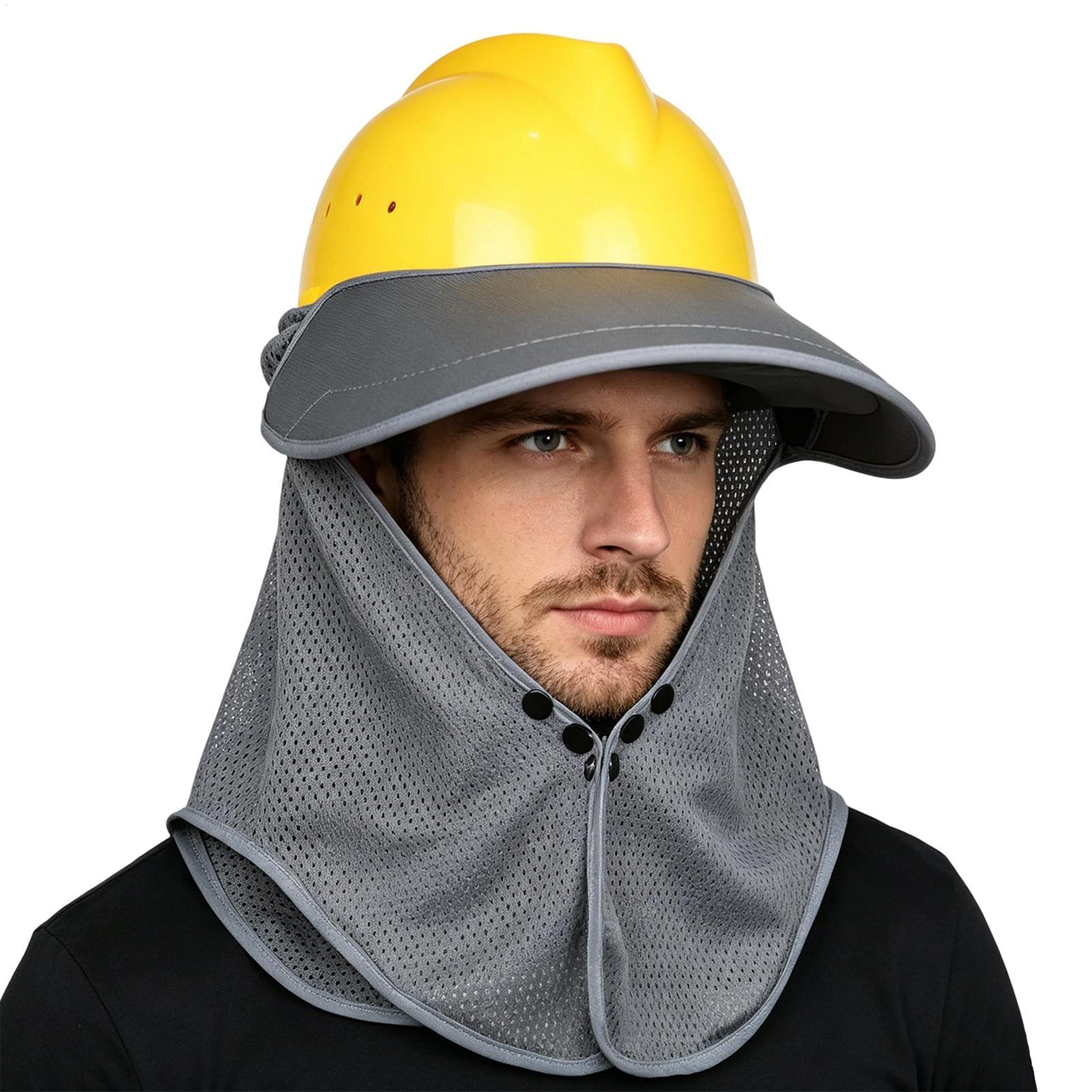 hard hat sun shade with neck cover breathable helmet sun visor