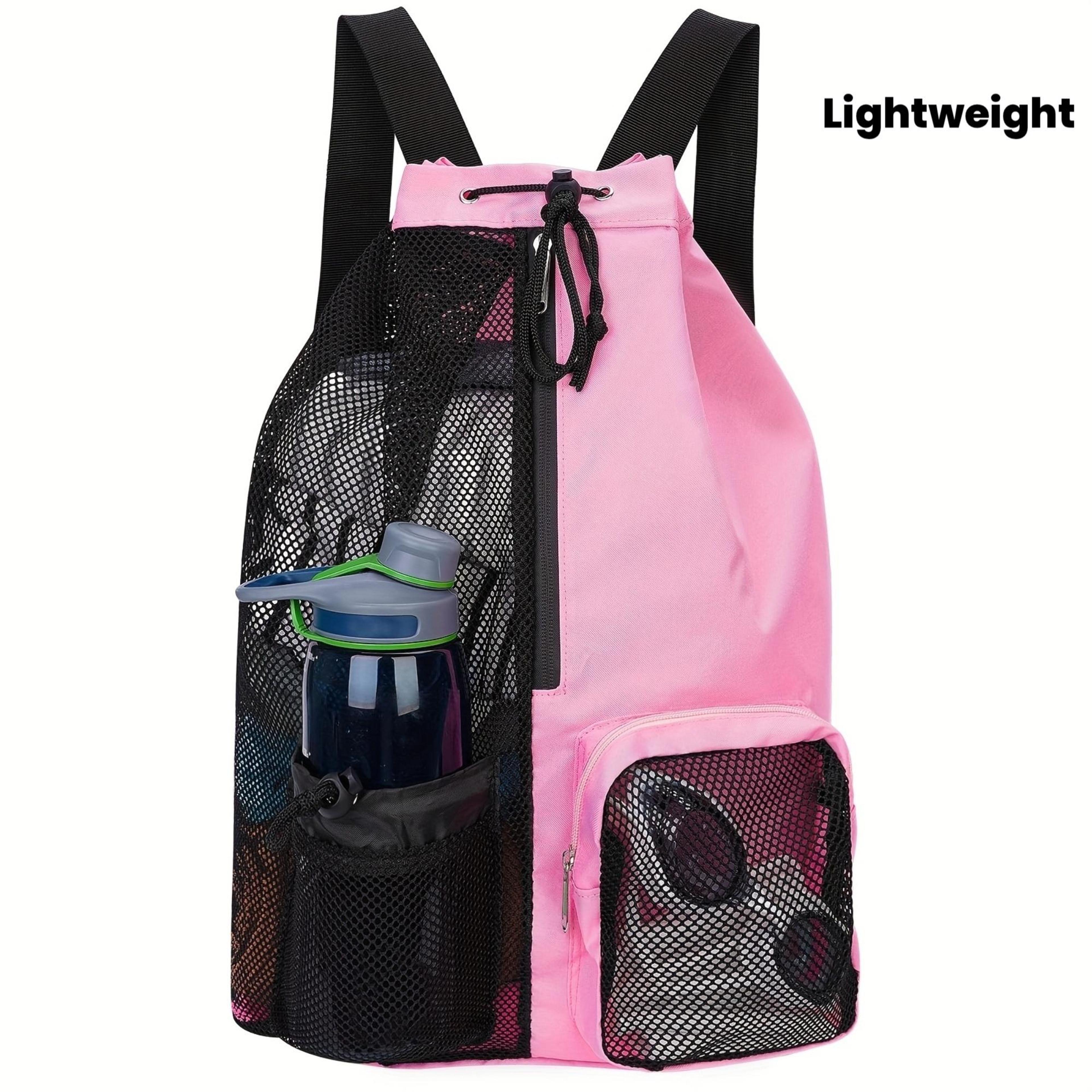 quick dry mesh swim bag with wet pocket adjustable drawstring backpack