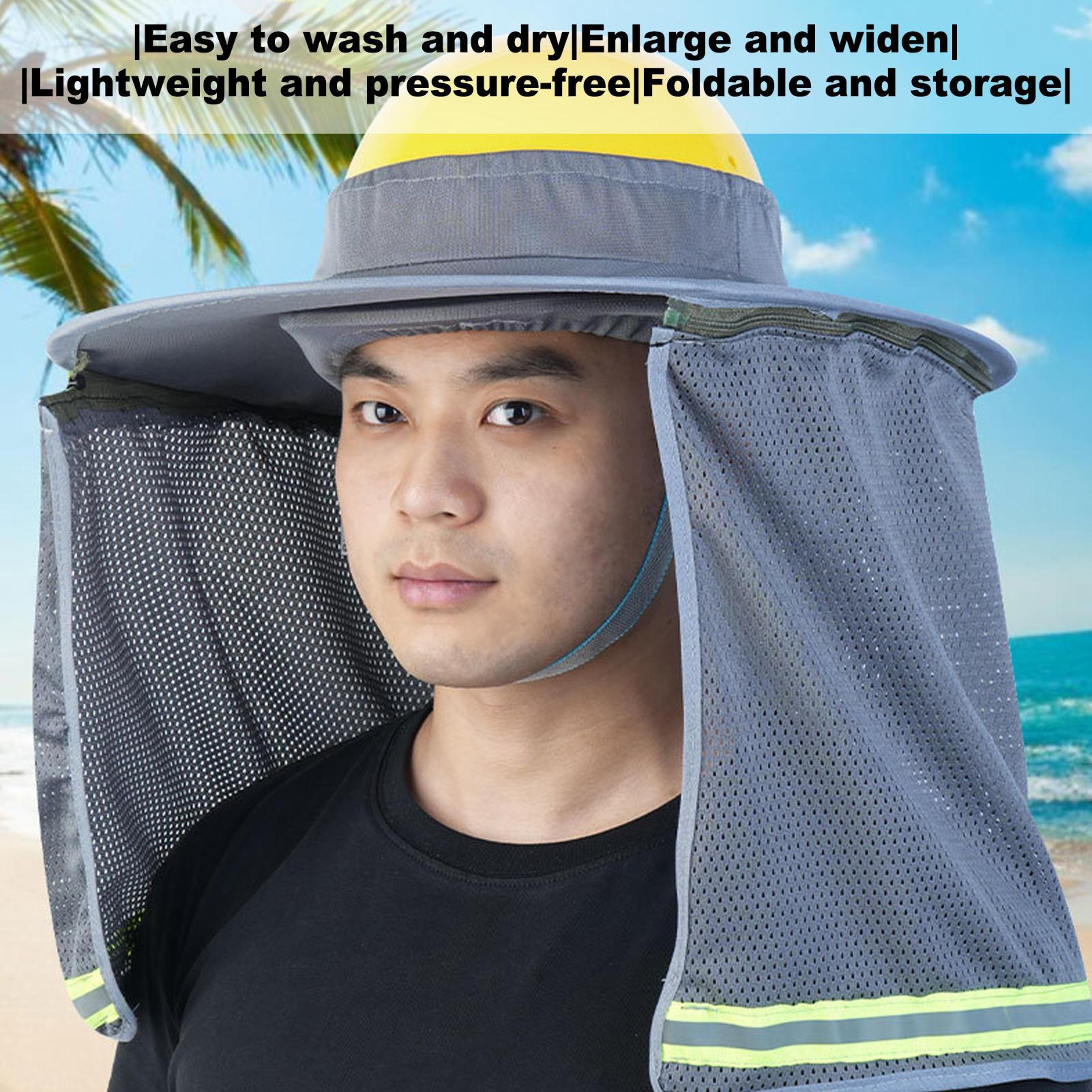 breathable hard hat sunshade with neck shield for construction work