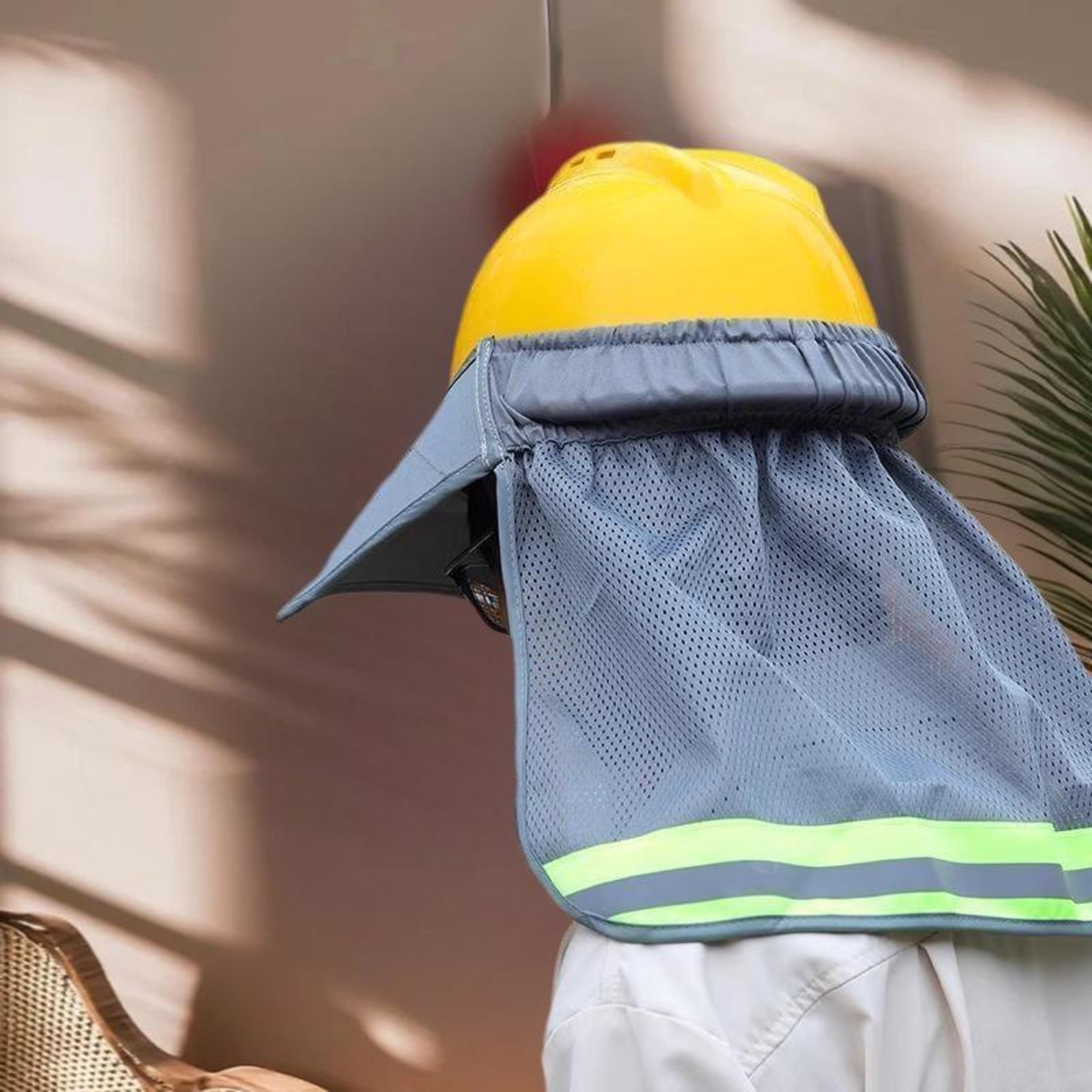reflective hard hat sun shade neck shield for construction workers