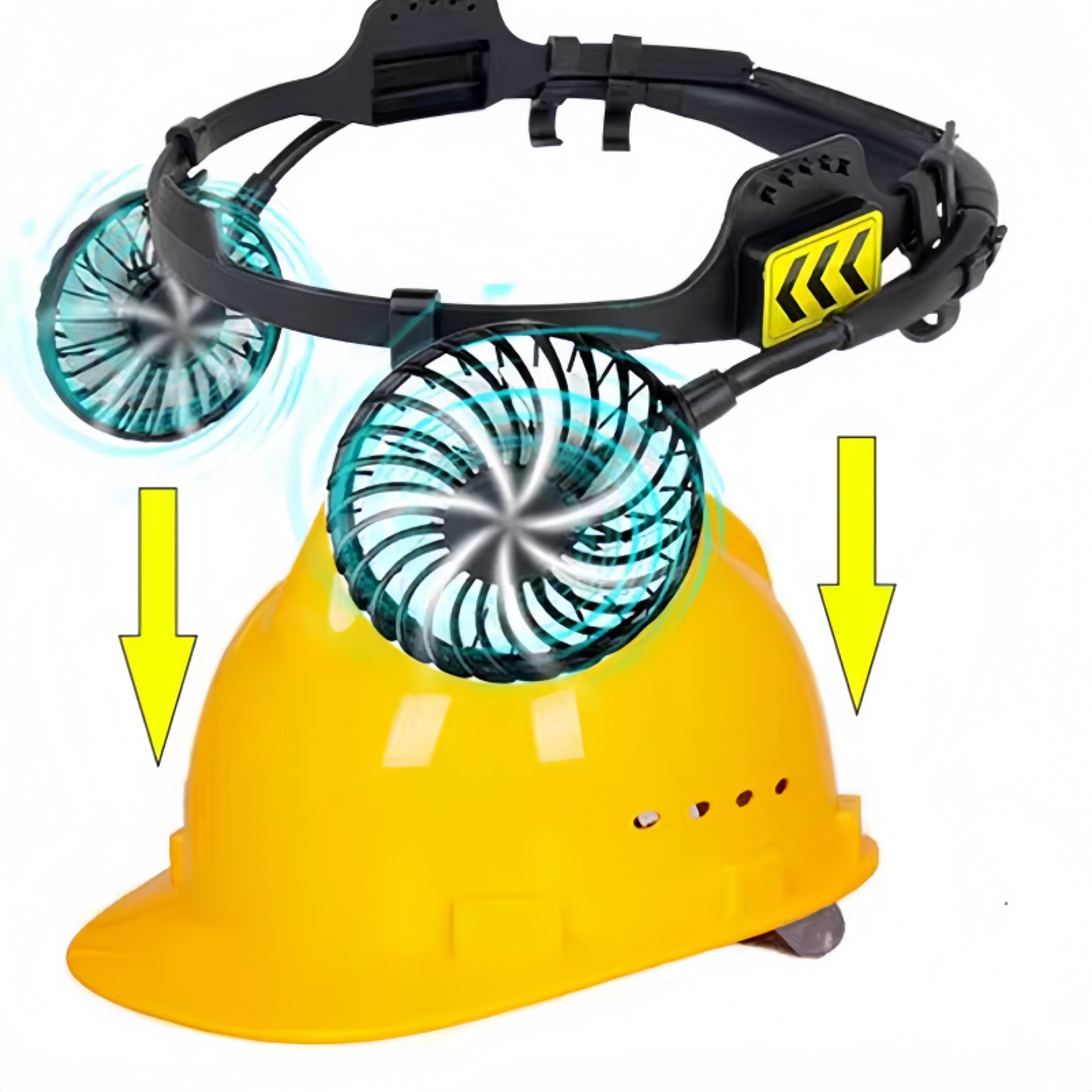 adjustable helmet cooling fan with led light for outdoor work