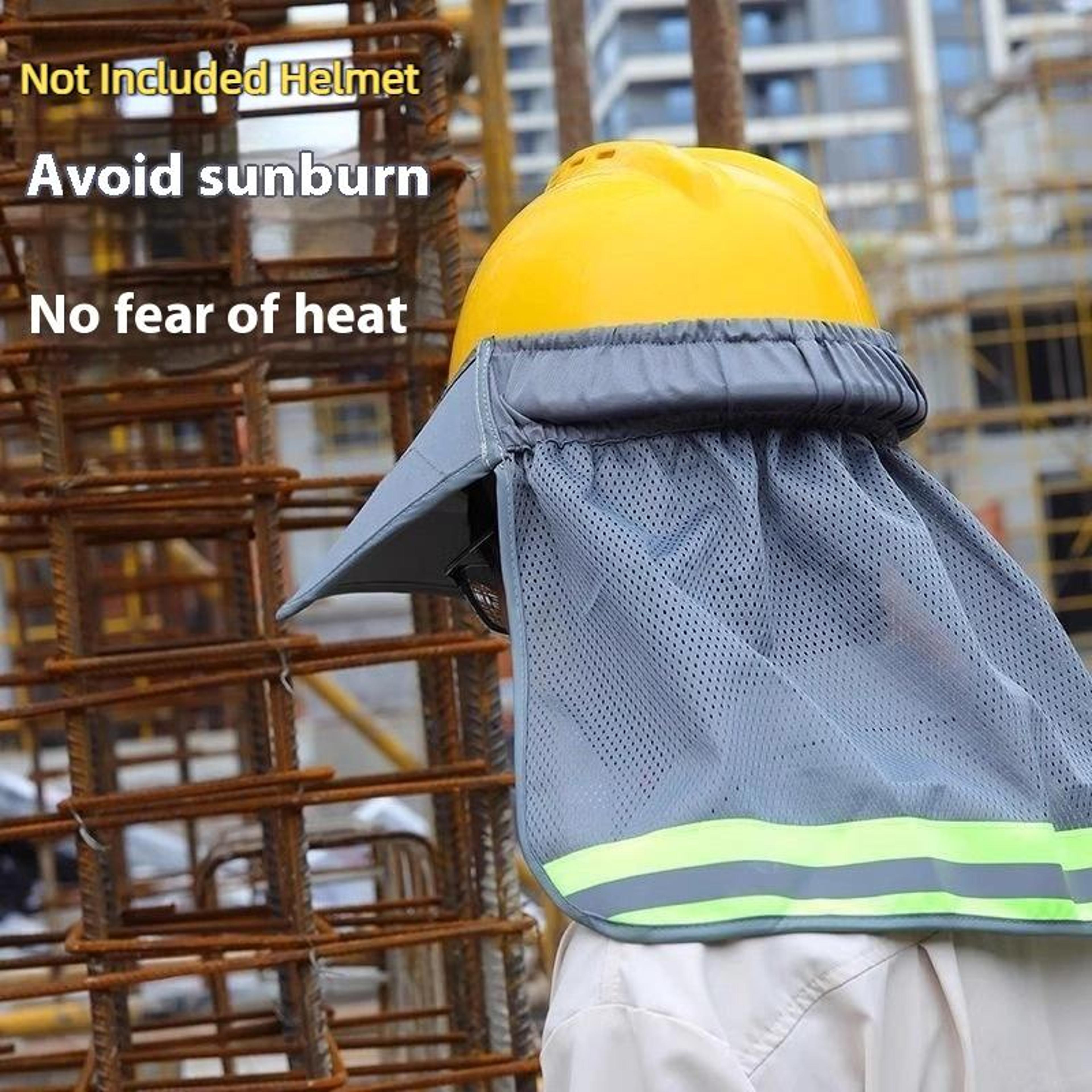 reflective hard hat sun shade neck shield for outdoor construction workers