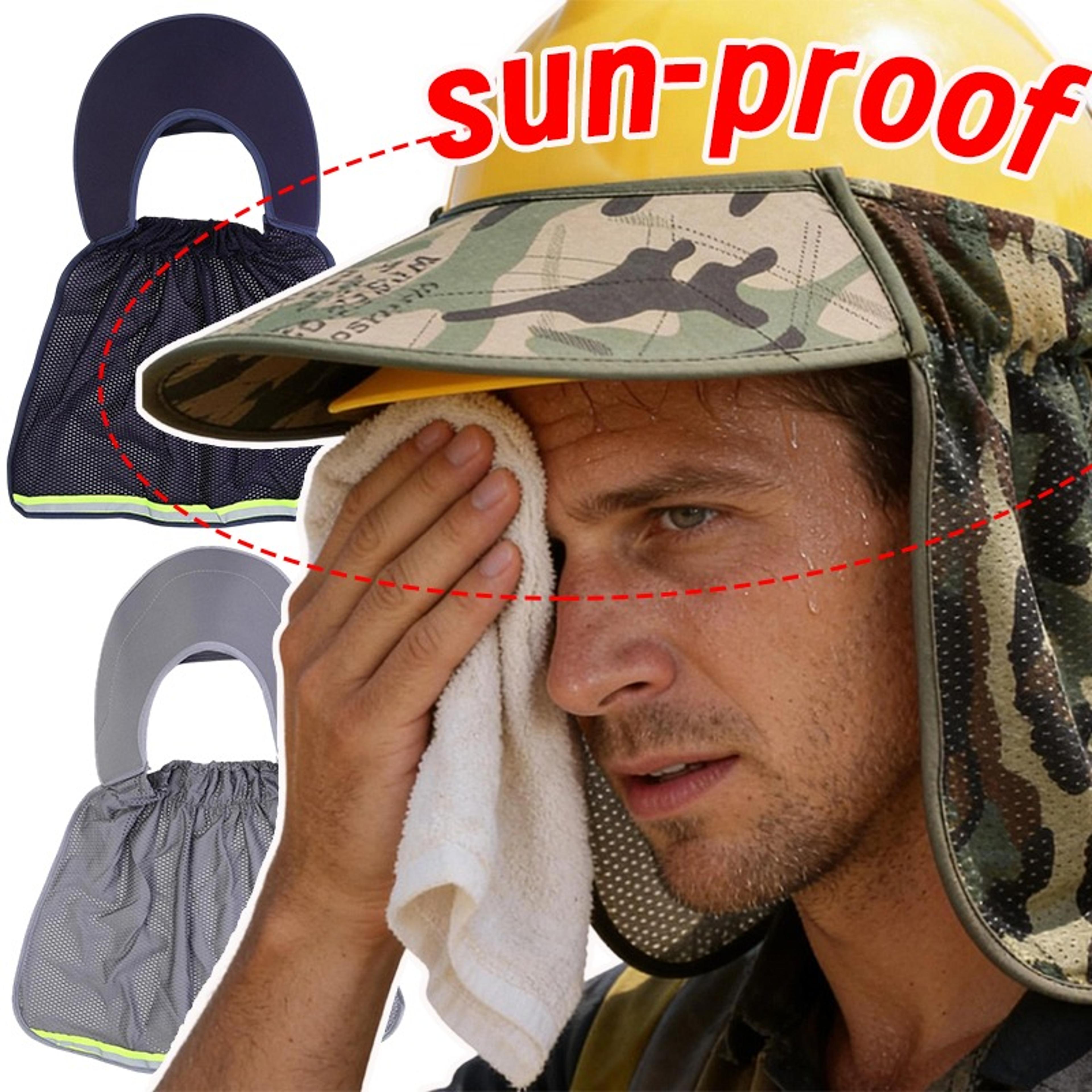 hard hat sun shield with neck shade uv protection mesh cover
