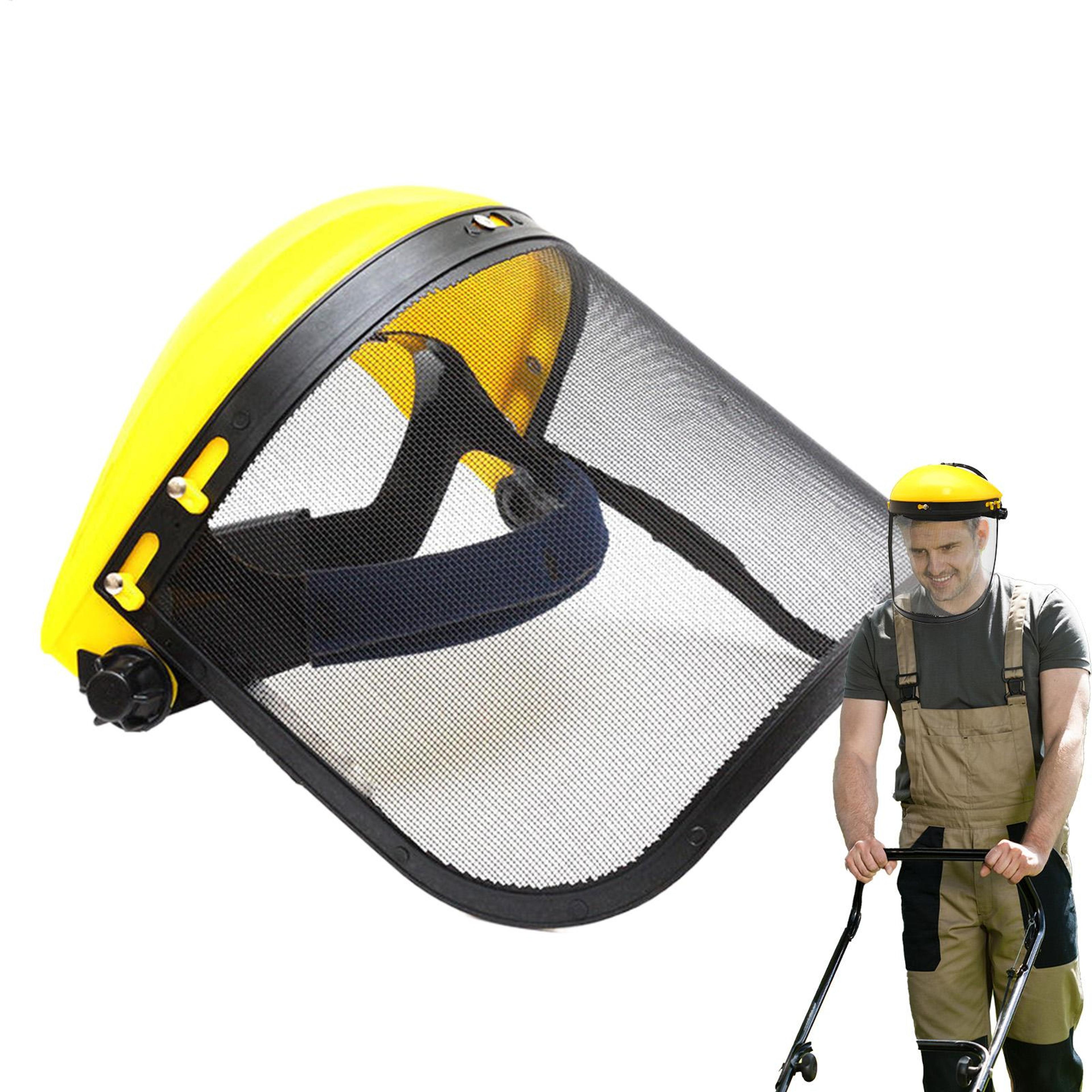 adjustable grass trimmer safety helmet with full mesh face shield