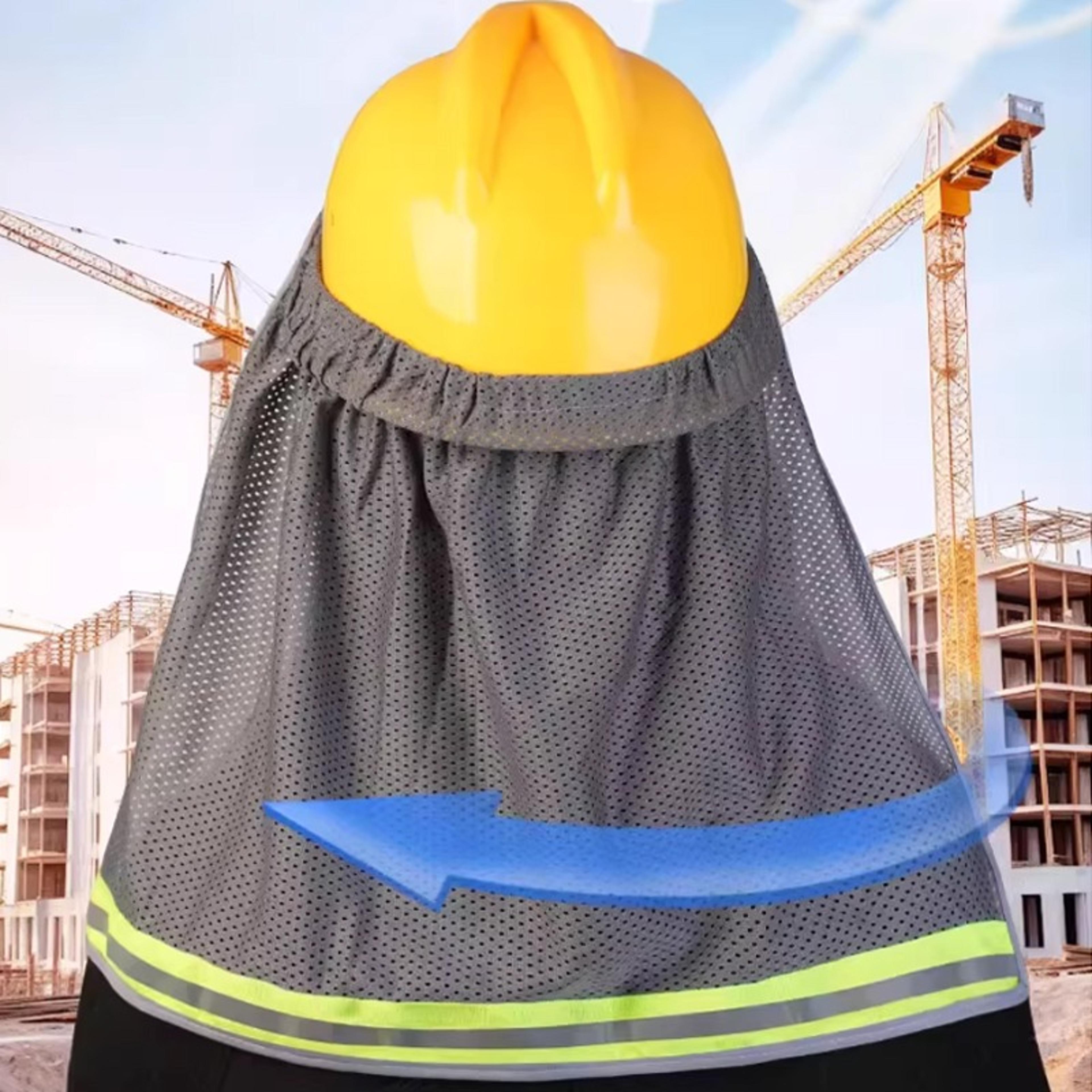 reflective mesh hard hat sun shade neck shield for outdoor work