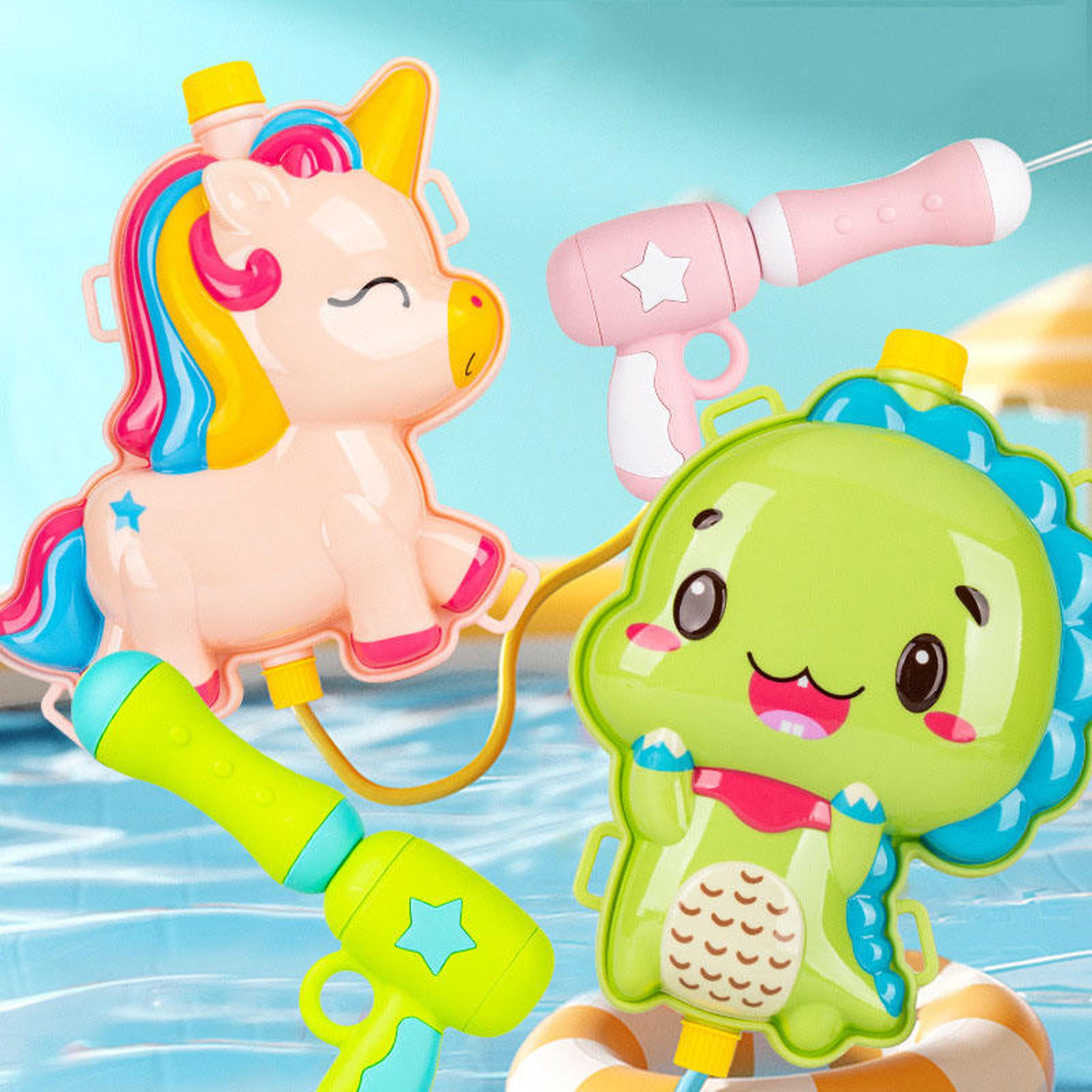 kids cartoon backpack water gun summer pool water blaster