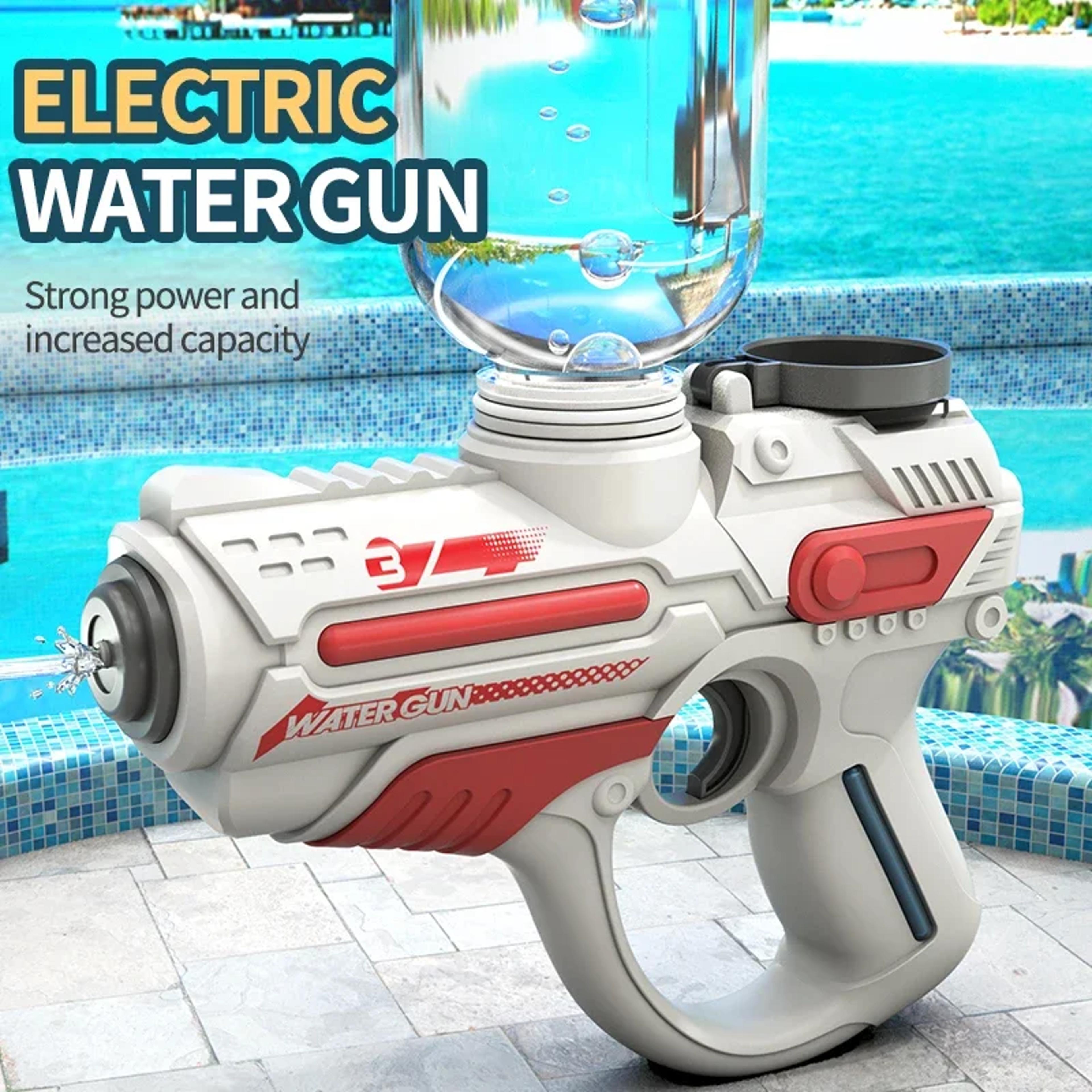 kids electric water gun fully automatic high pressure water blaster for pool and beach play