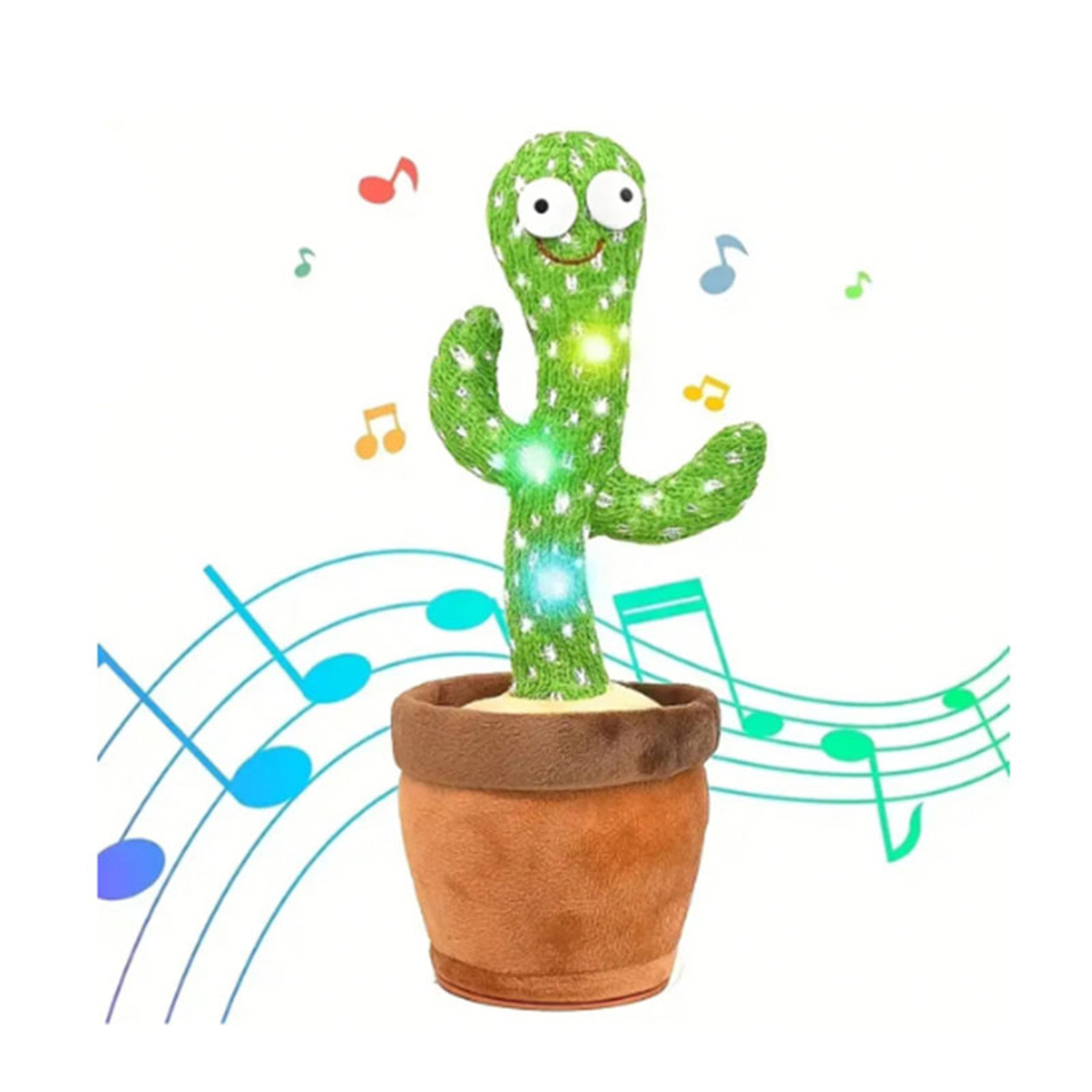 dancing cactus toy singing talking plush with recording and led glow