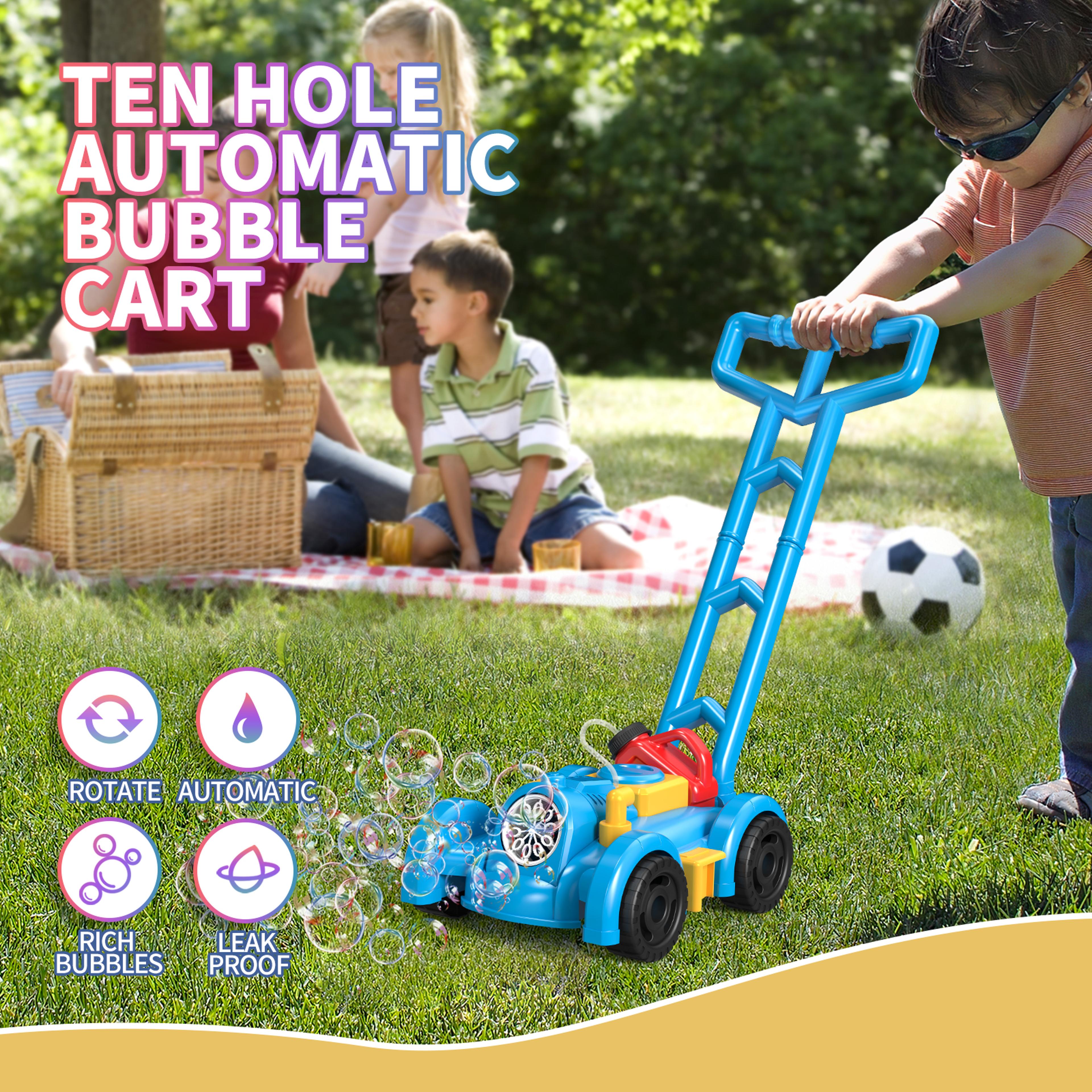 kids bubble lawn mower outdoor push toy bubble blower for toddlers